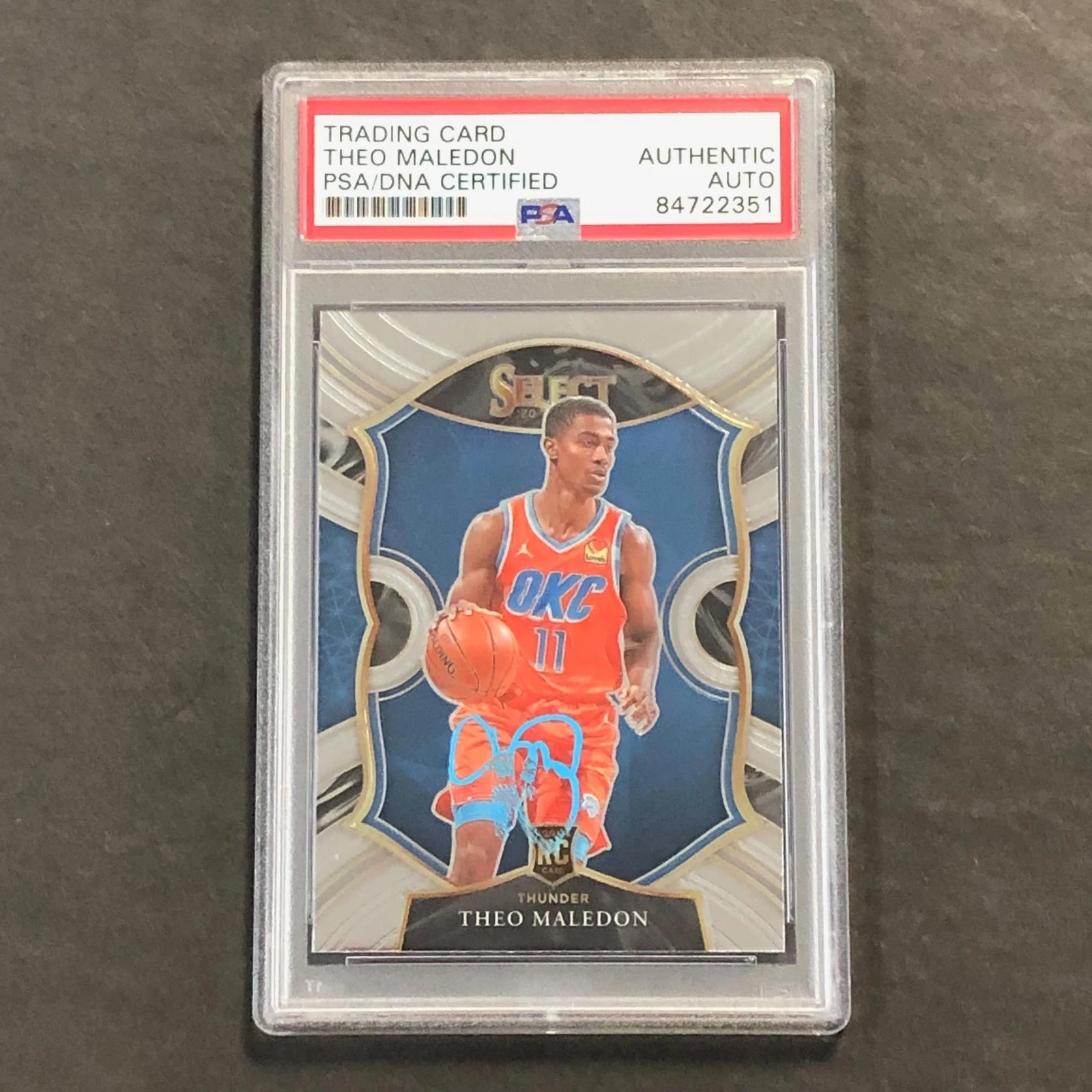 2020-21 Panini Select #94 Theo Maledon Signed Card AUTO PSA Slabbed RC Thunder