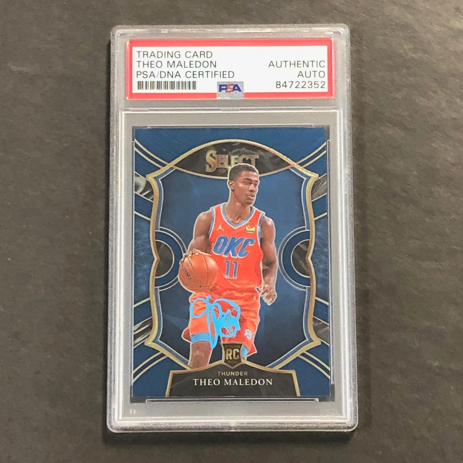 2020-21 Panini Select #94 Theo Maledon Signed Card AUTO PSA Slabbed RC Thunder