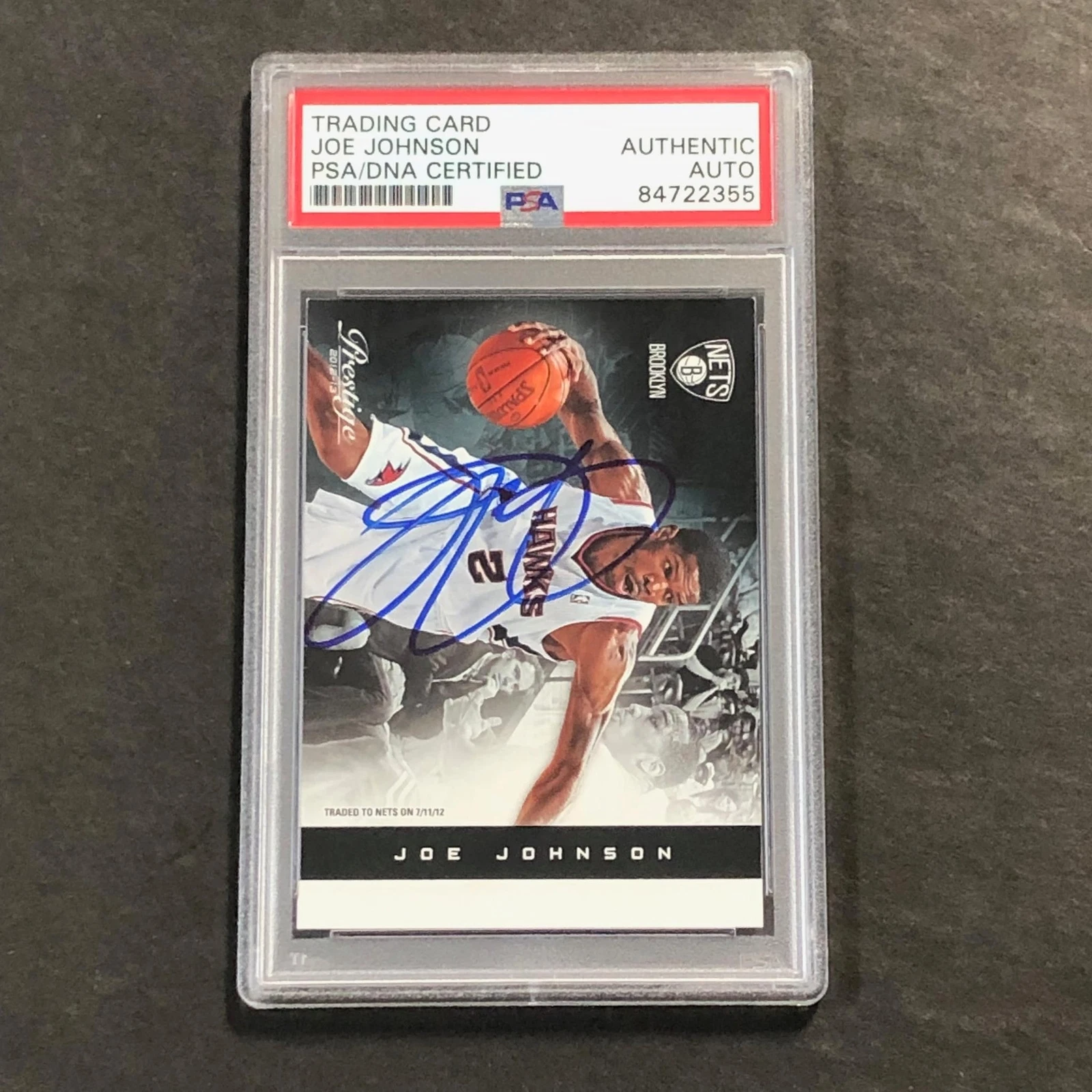 2012-13 Panini Studio #83 Joe Johnson Signed Card AUTO PSA Slabbed Nets