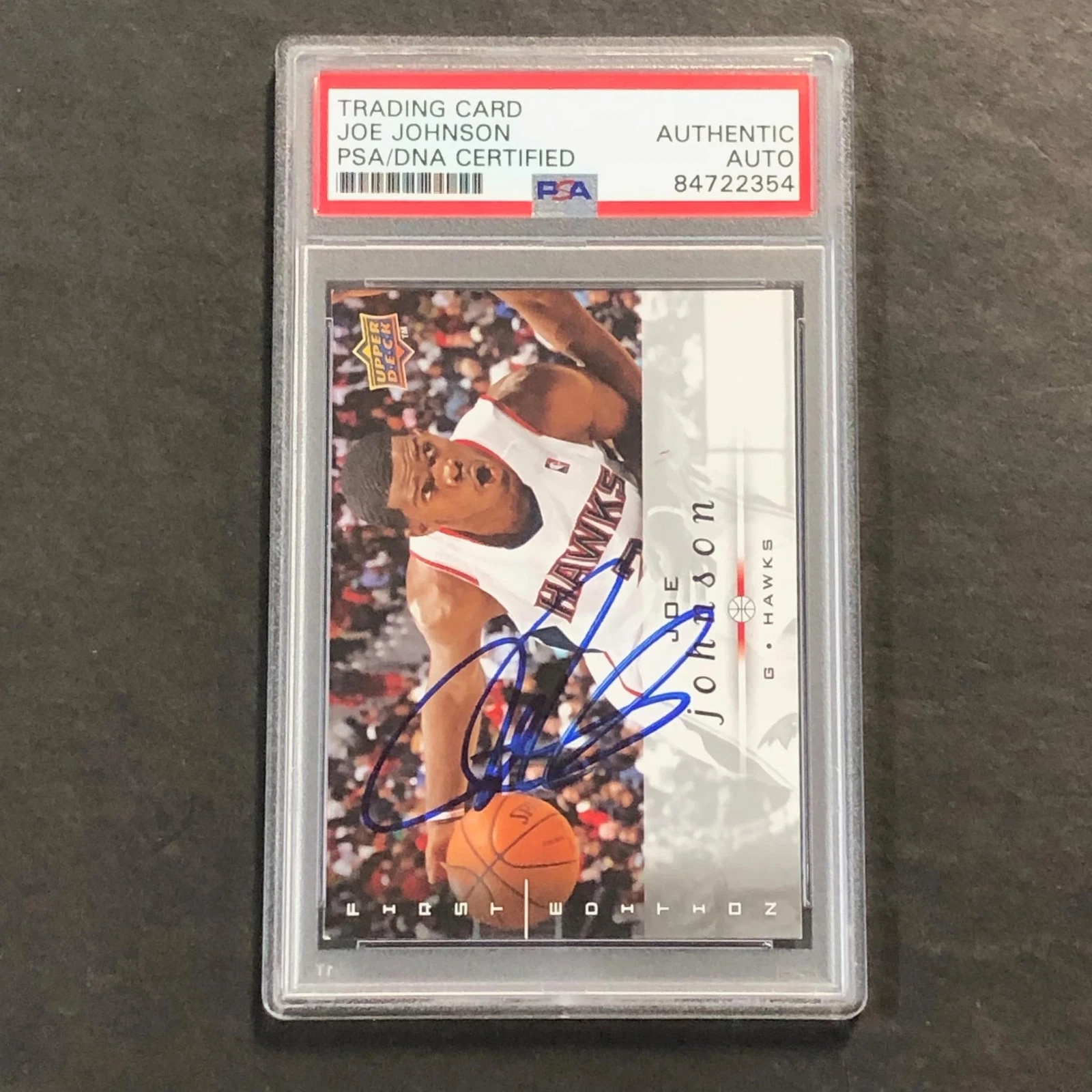 2008-09 Upper Deck First Edition #3 Joe Johnson Signed Card AUTO PSA Slabbed Haw