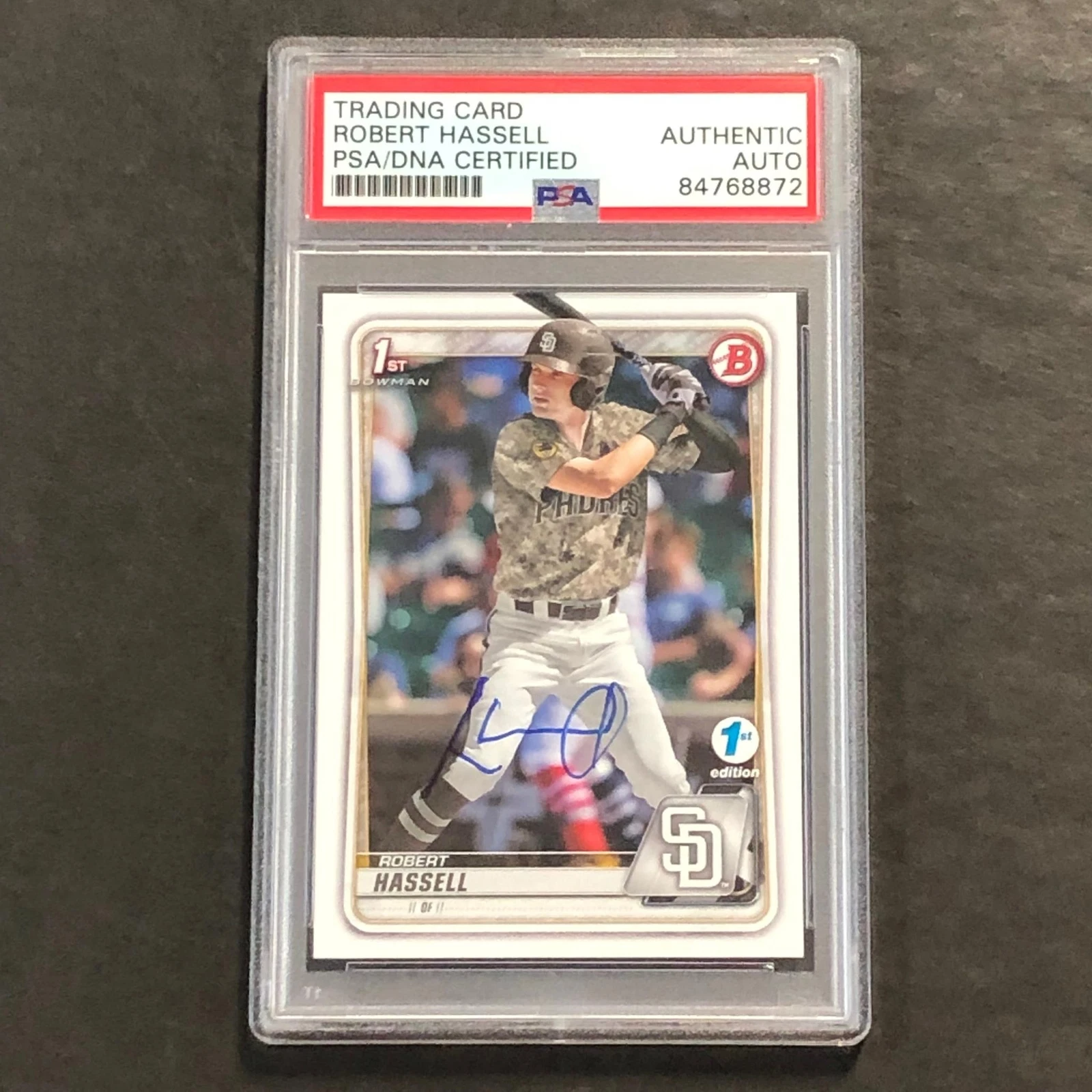2021 1st Bowman Baseball #BD-39 Robert Hassell Signed Card PSA Slabbed Auto Padr