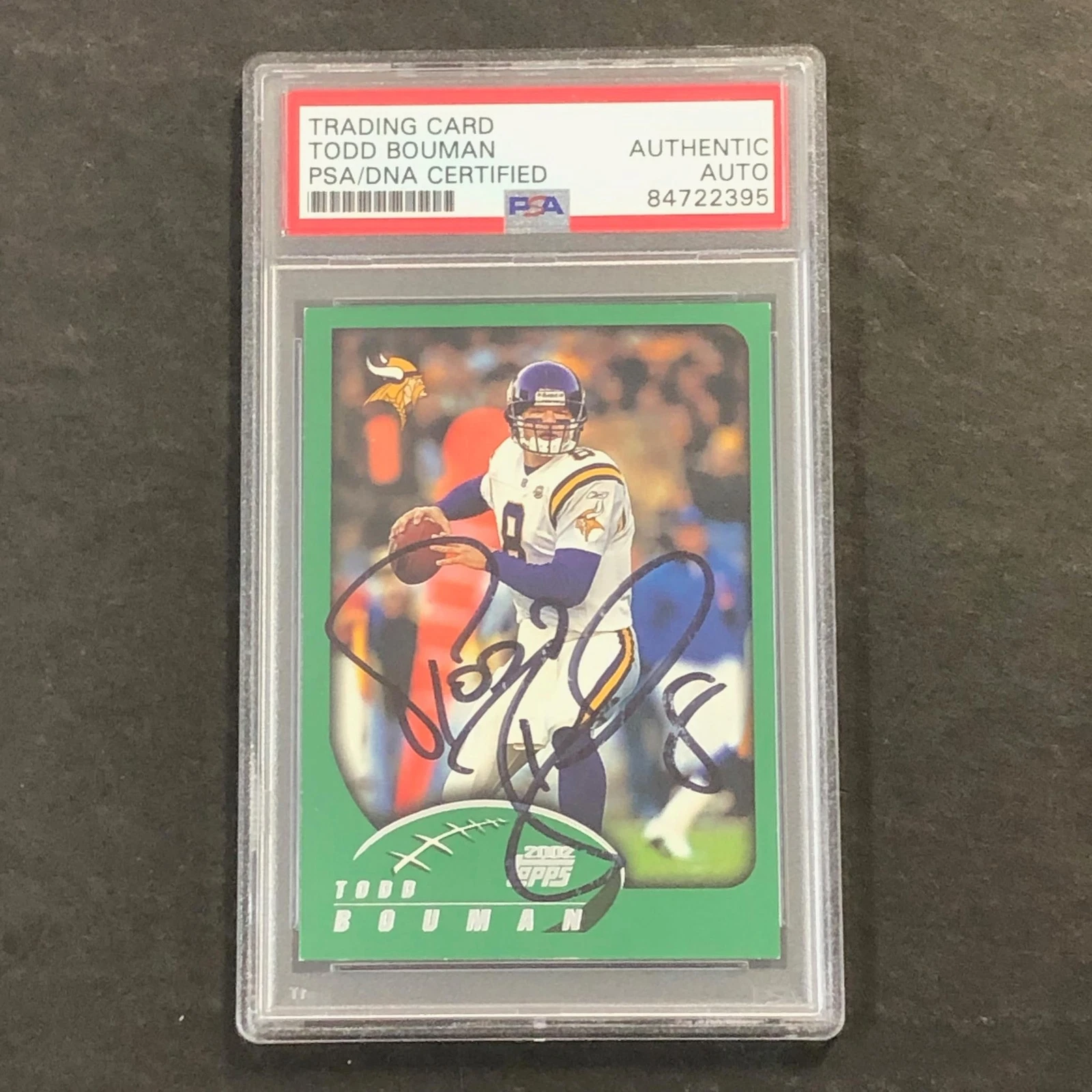 2002 Topps Football #3 Todd Bouman Signed Card PSA Slabbed Vikings