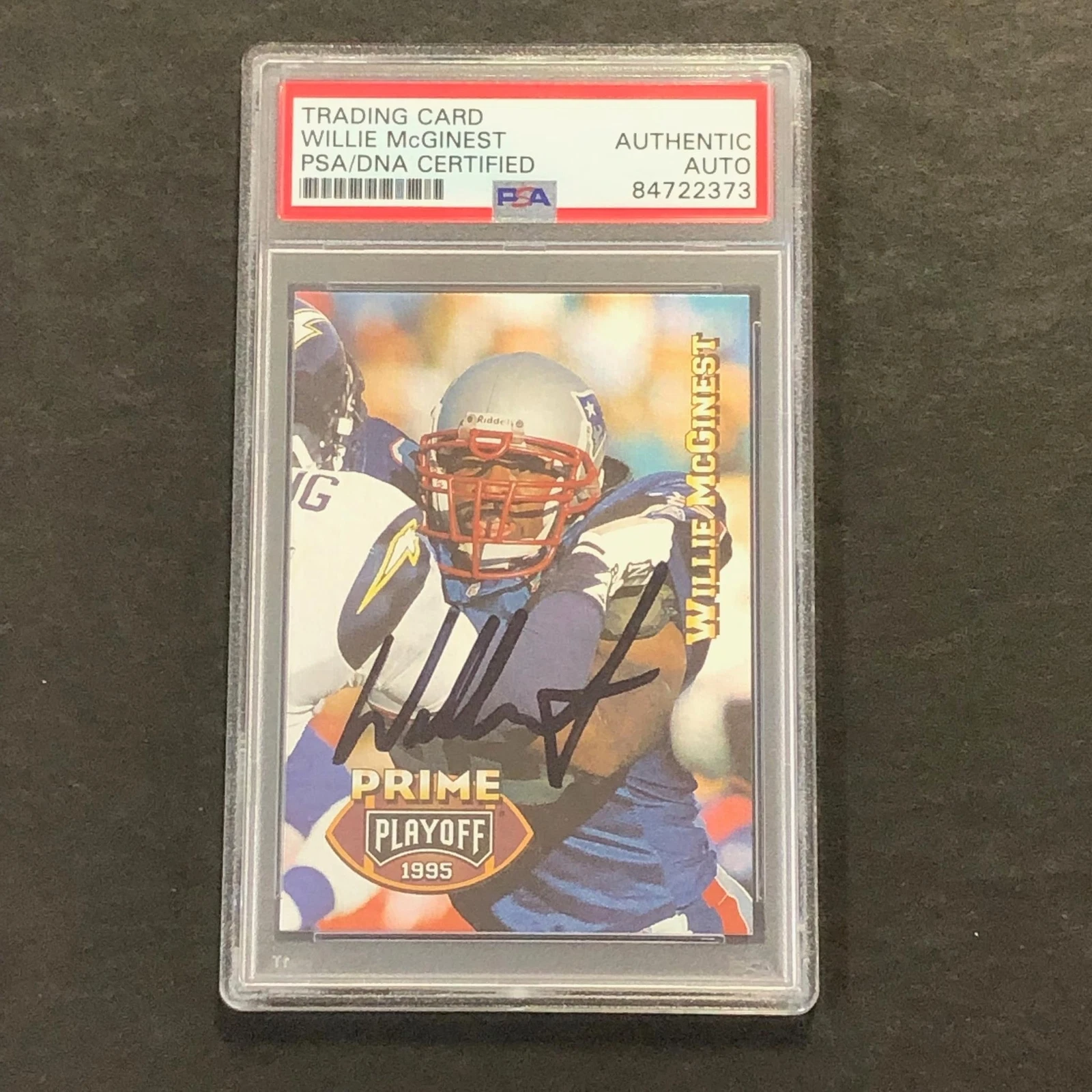 1995 Prime Playoff #42 Willie McGinest Signed Card AUTO PSA Slabbed Patriots