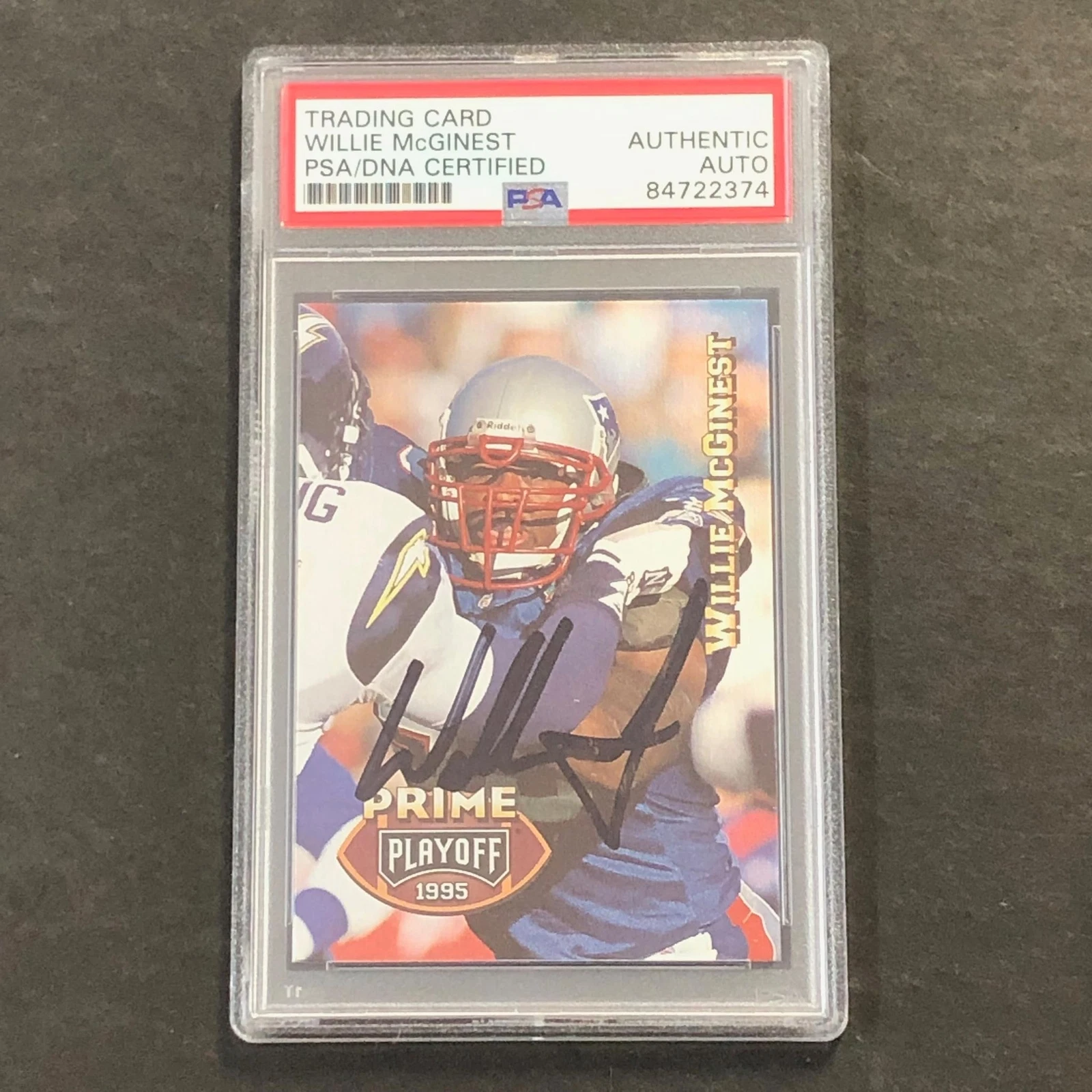 1995 Prime Playoff #42 Willie McGinest Signed Card AUTO PSA Slabbed Patriots