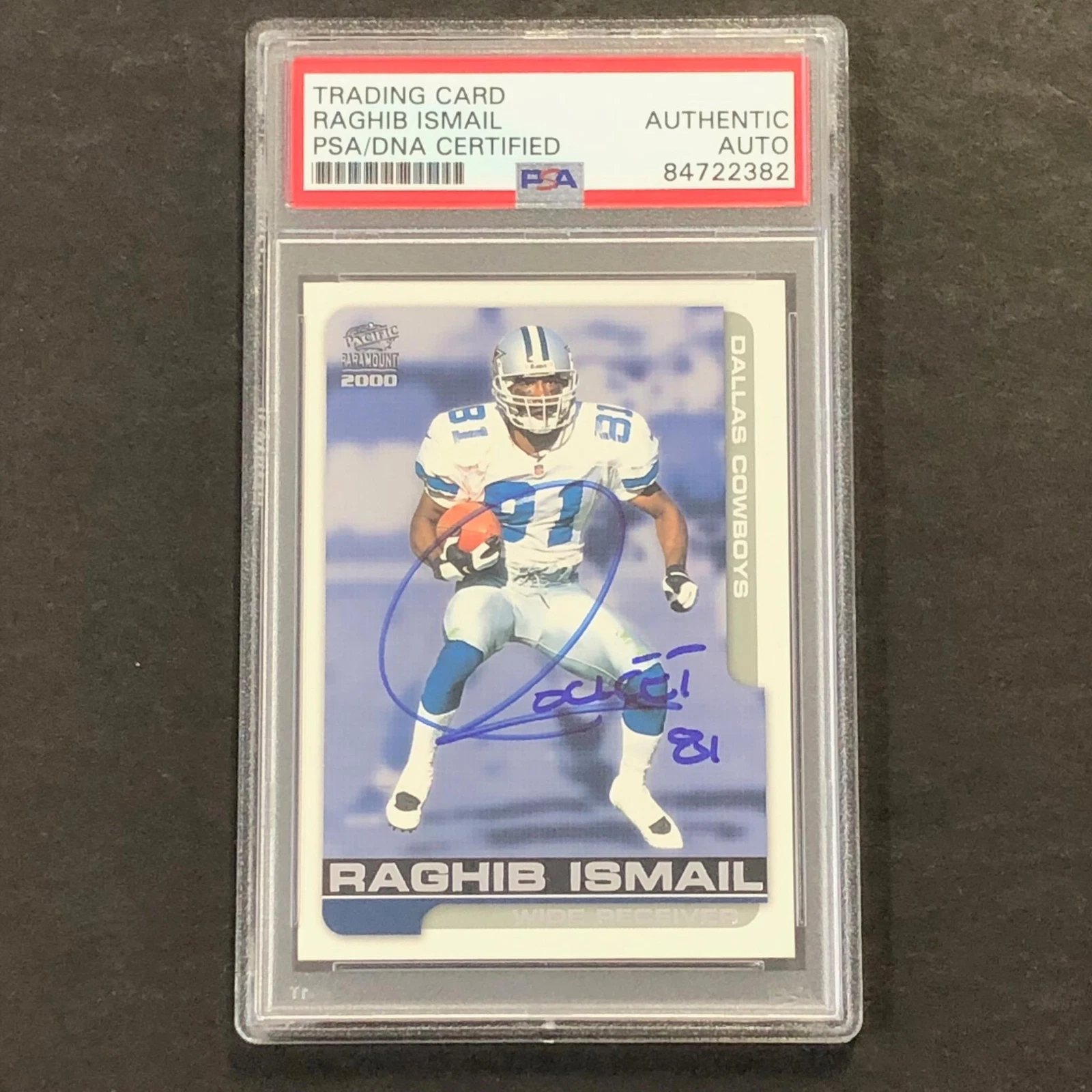 2000 Pacific Paramount #64 Raghib Ismail Signed Card PSA Slabbed Cowboys
