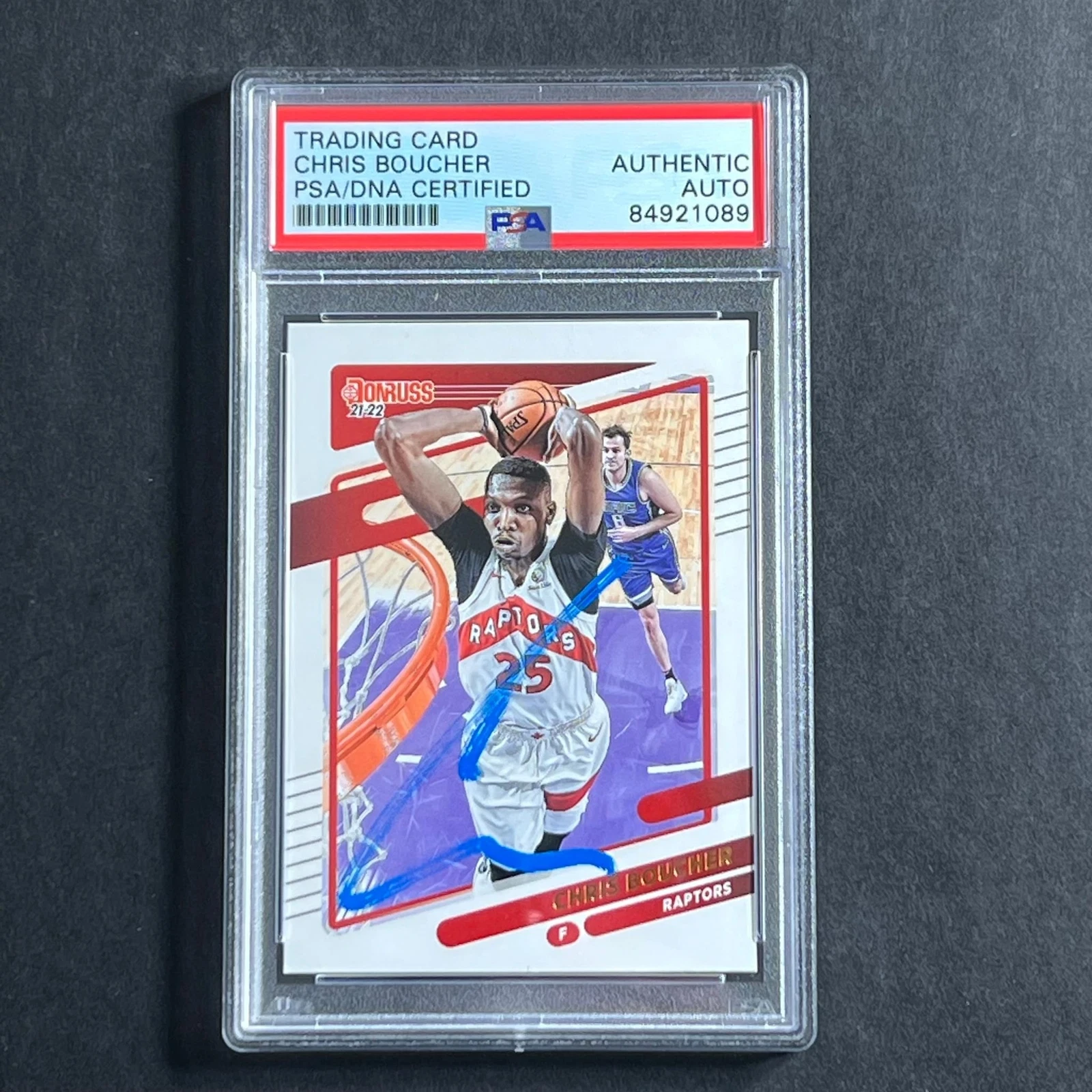 2021-22 Panini Donruss #135 Chris Boucher Signed Card AUTO PSA Slabbed Raptors