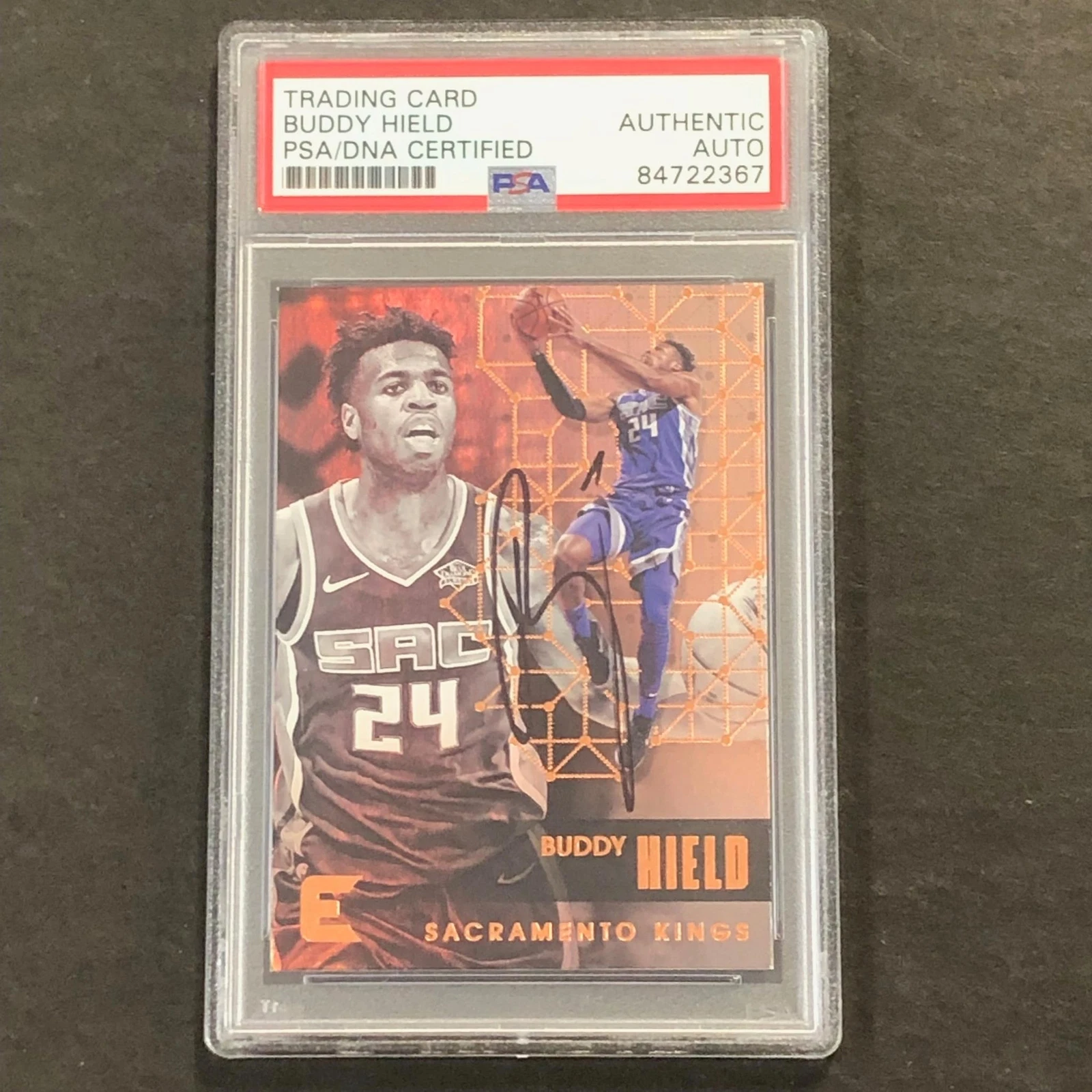 2017-18 Panini Essentials #67 Buddy Hield Signed Card AUTO PSA Slabbed Kings
