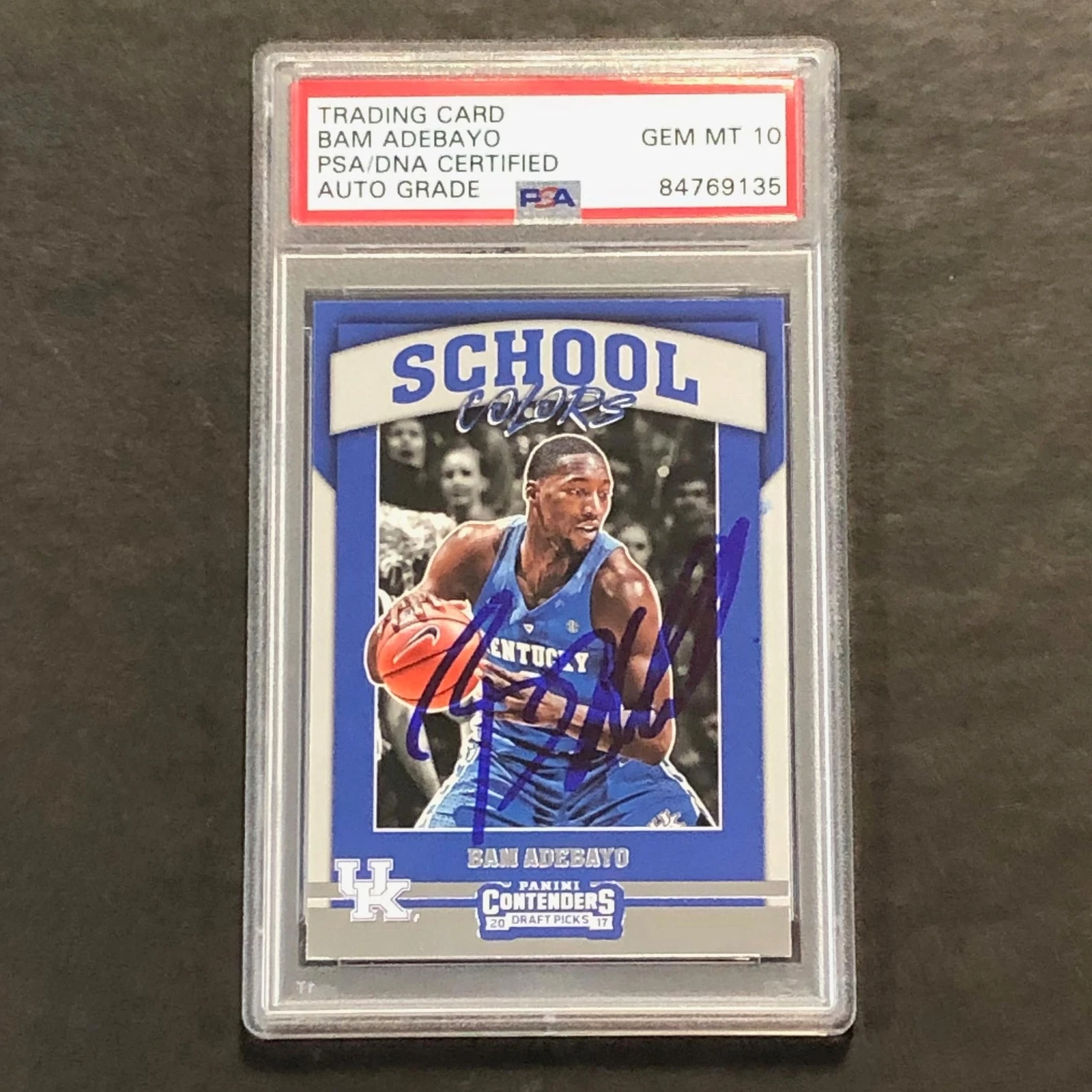 2017 Contenders School Colors #16 BAM ADEBAYO Signed Card AUTO 10 PSA Slabbed Ke