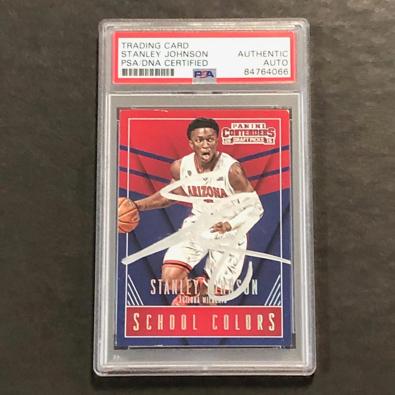 2015 Panini Contenders School Colors #42 Stanley Johnson Signed Card AUTO PSA Sl