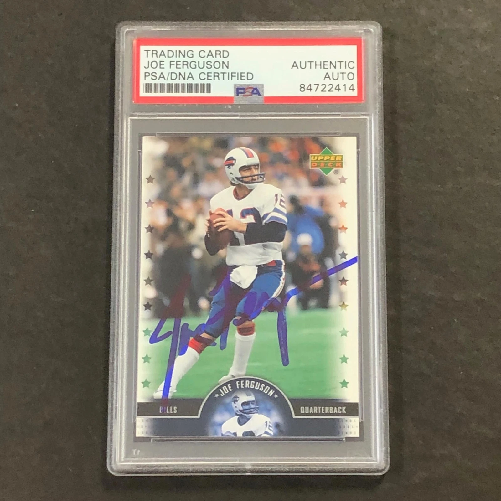 2005 NFL Football Upper Deck #9 Joe Ferguson Signed Card AUTO PSA/DNA Bills