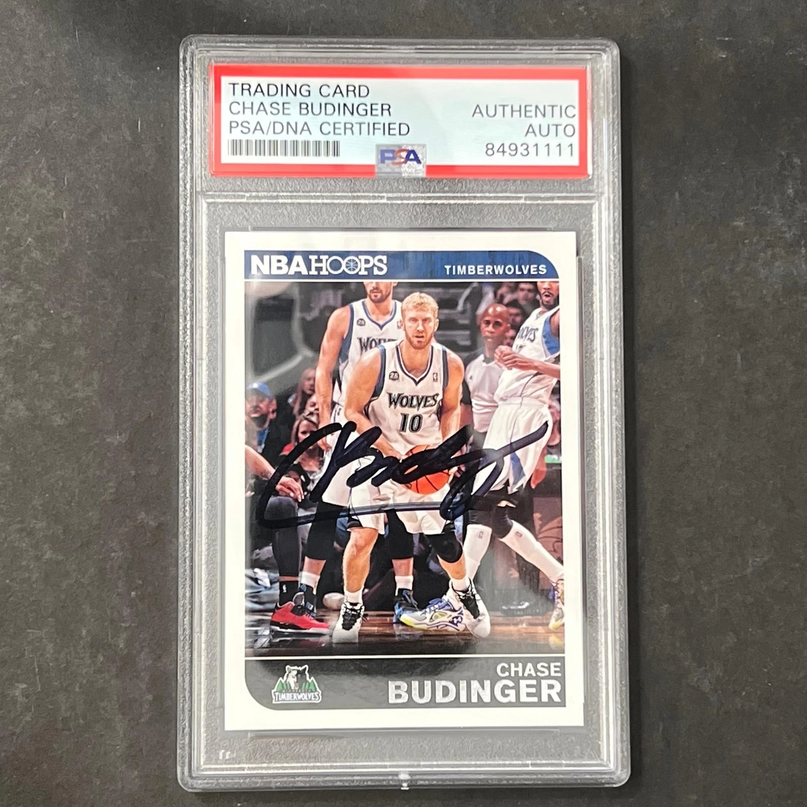 2014-15 NBA Hoops #89 Chase Budinger Signed Card AUTO 10 PSA/DNA Slabbed Timberw