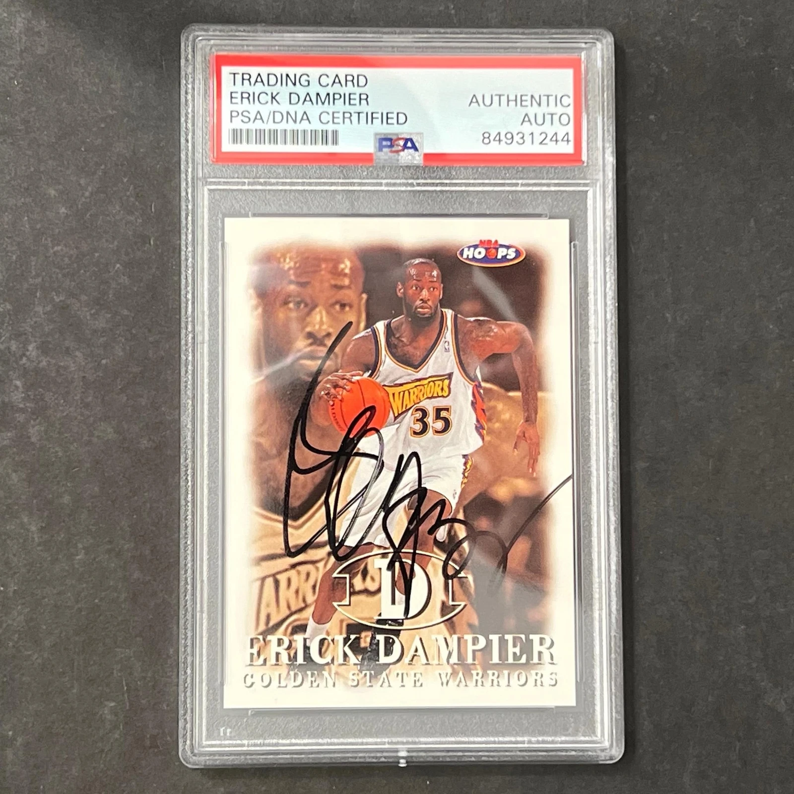 1998 SkyboxNBA Hoops/Properties #39 ERICK DAMPIER Signed Card PSA Slabbed Warrio