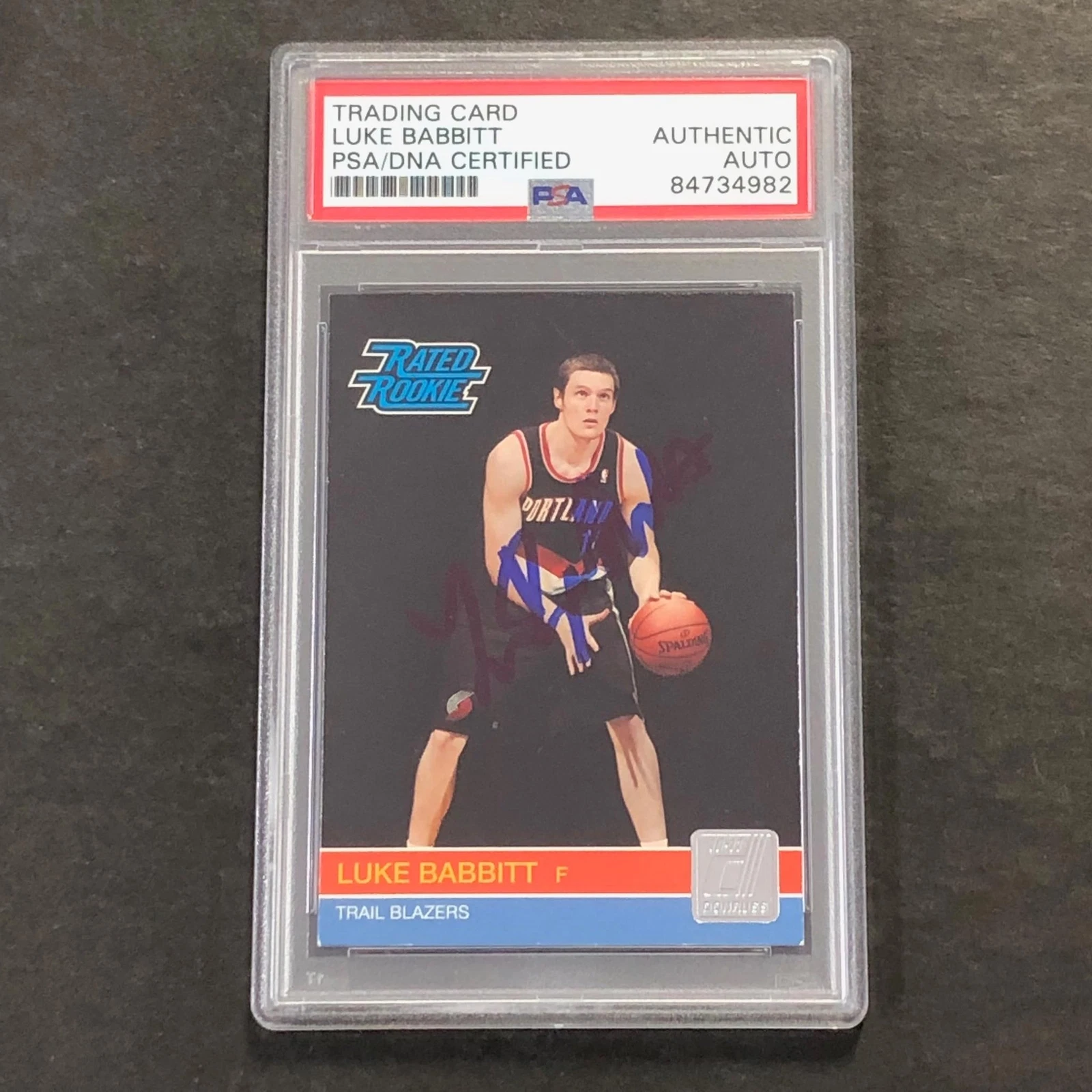 2010-11 Panini Donuss #243 Luke Babbitt Signed Card AUTO PSA Slabbed Portland Tr