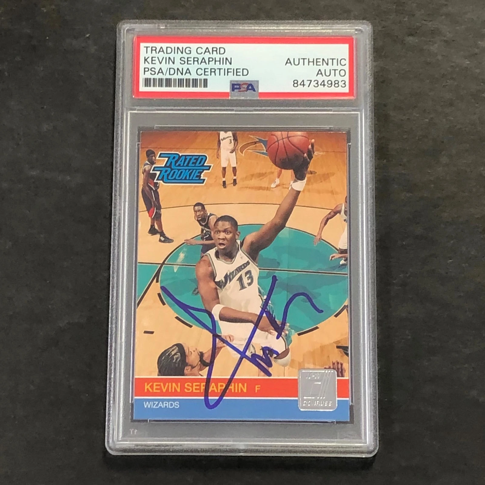 2010-11 Panini Donruss Rated Rookie #244 Kevin Seraphin Signed Card PSA Slabbed