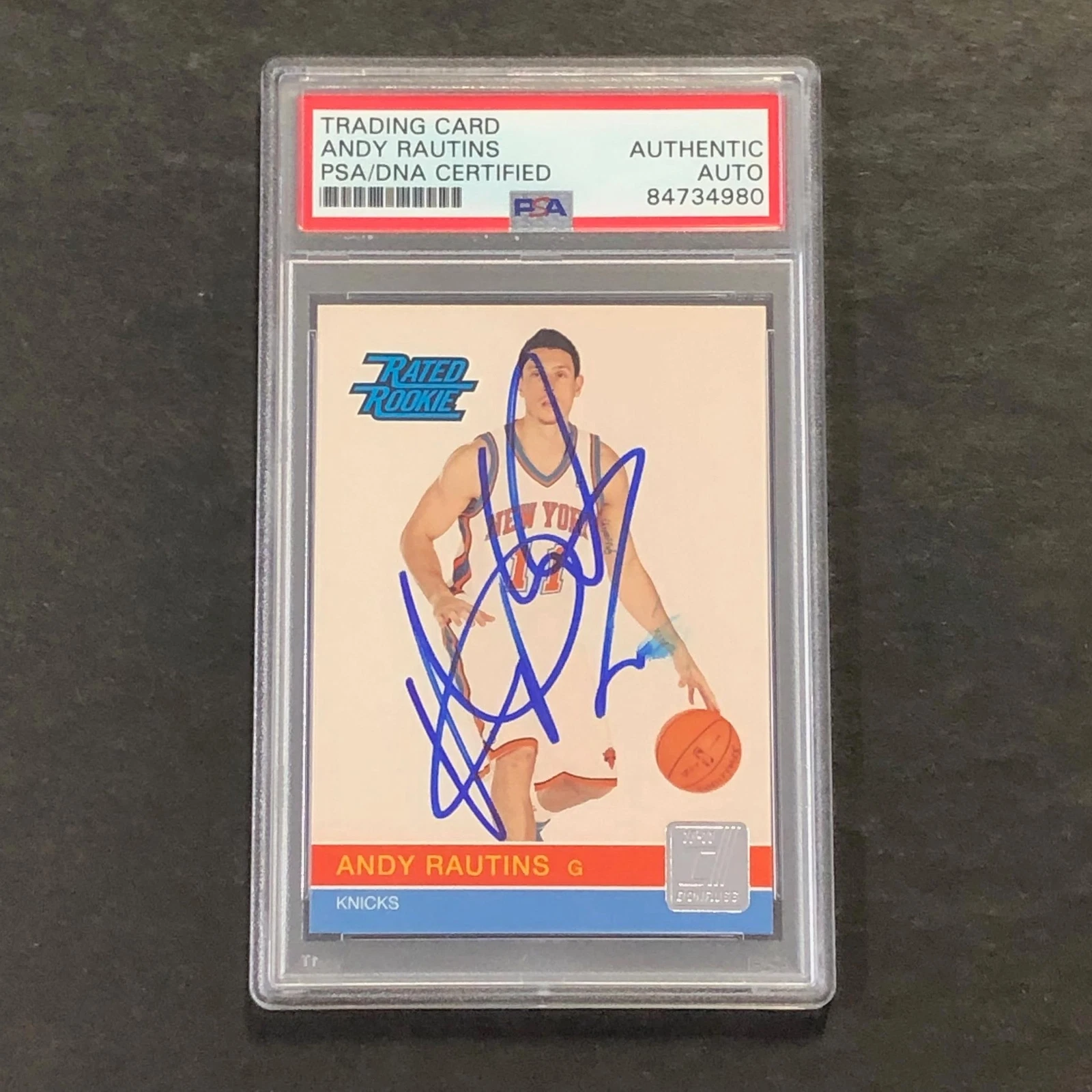 2010-11 DONRUSS RATED ROOKIE #260 ANDY RAUTINS Signed Card AUTO PSA Slabbed RC K