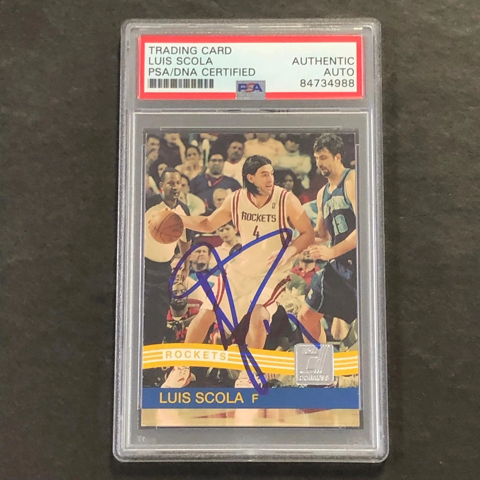 2010-11 Panini Donruss #88 Luis Scola Signed Card AUTO PSA/DNA Slabbed Rockets