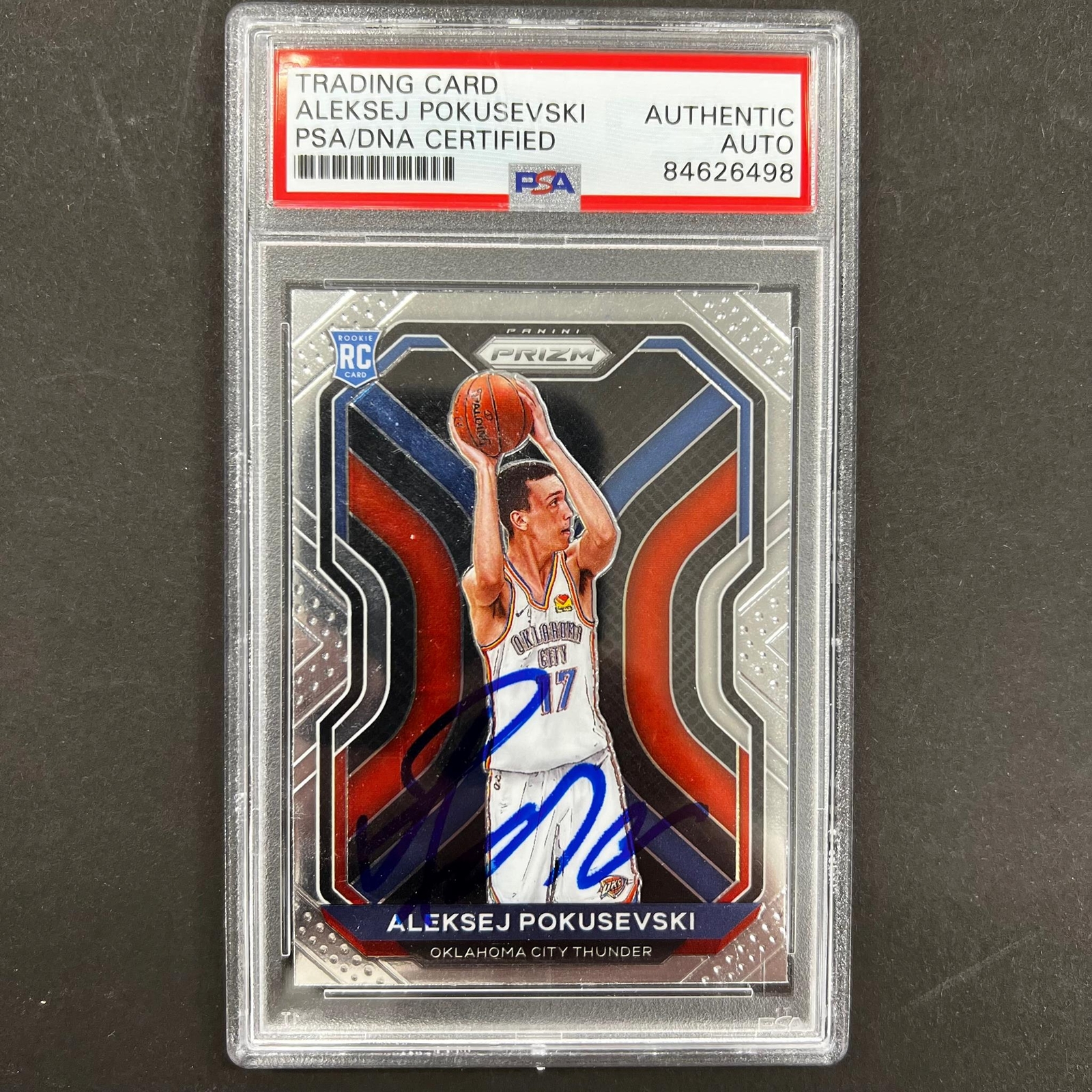 2020-21 Panini Prizm #264 Aleksej Pokusevski Signed Card AUTO PSA Slabbed RC Thu