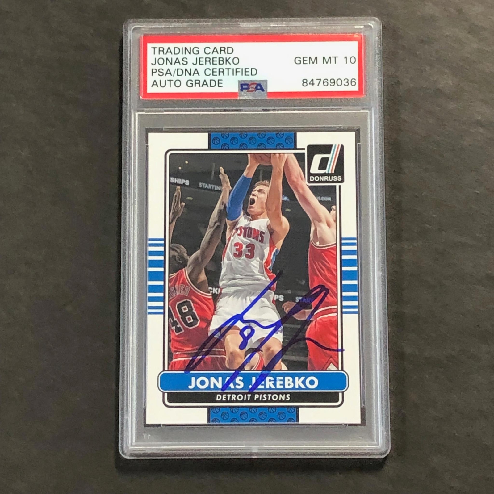 2014-15 Donruss Basketball #116 Jonas Jerebko Signed Card AUTO 10 PSA Slabbed Pi
