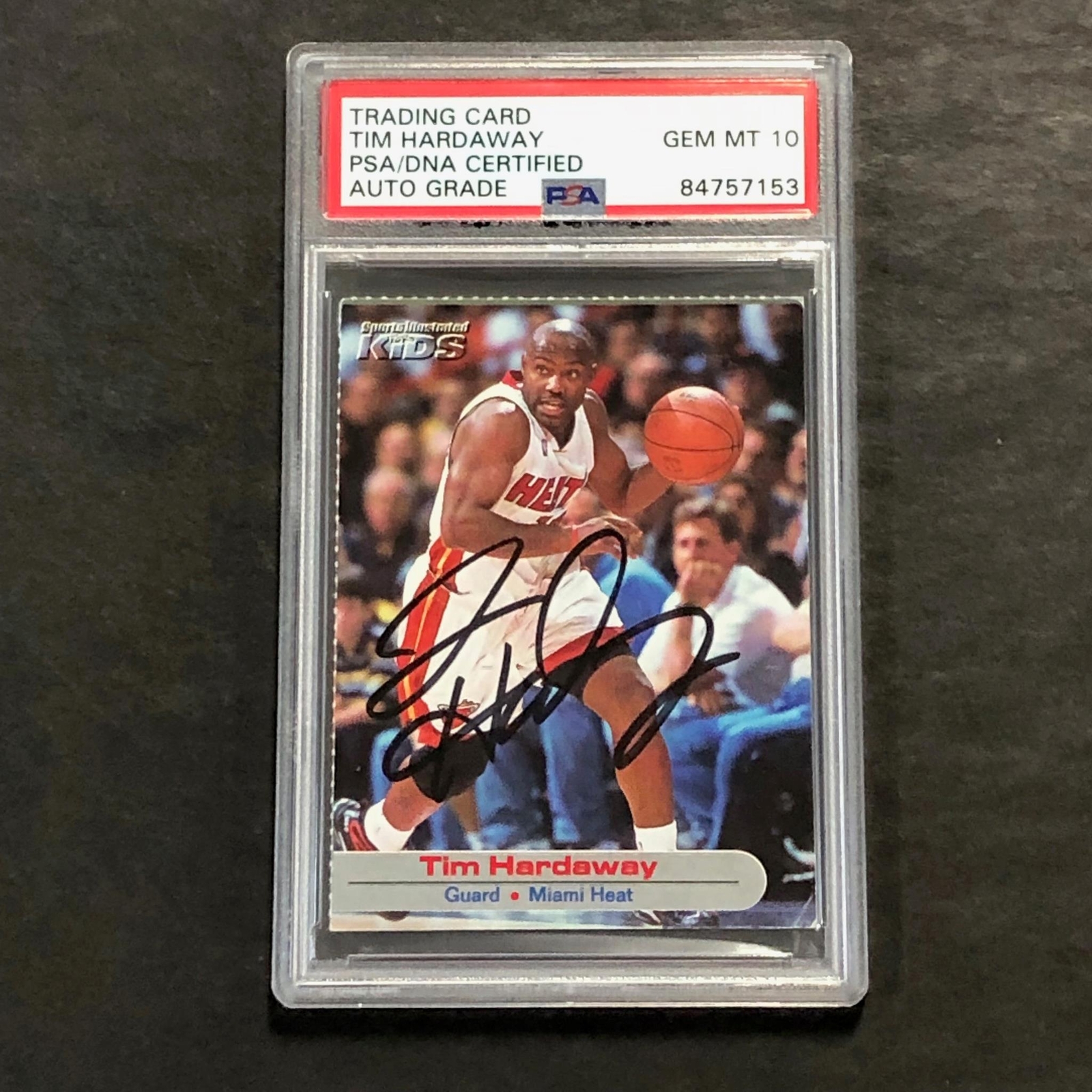 2001 Sports Illustrated for Kids #27 Tim Hardaway Signed Card PSA AUTO 10 Slabbe