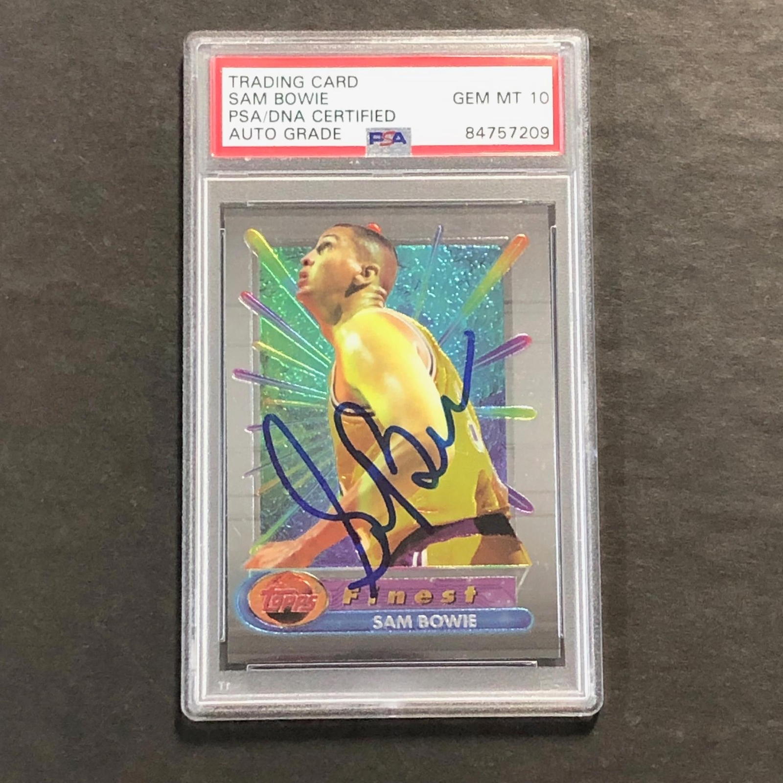1994-95 Topps Finest #76 Sam Bowie Signed Card Auto 10 PSA Slabbed Lakers