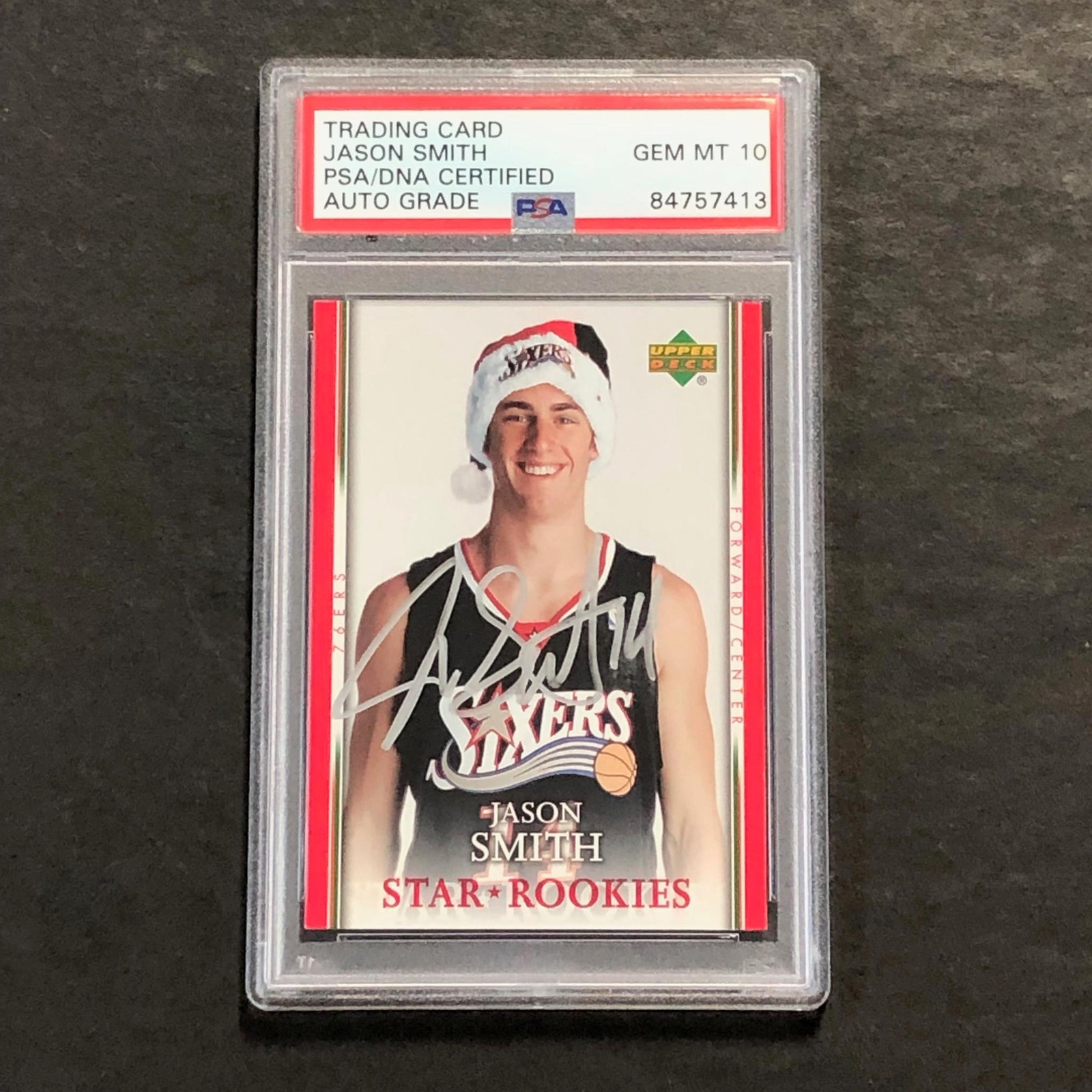 2007-08 Upper Deck #SH-JS Jason Smith Signed Card AUTO 10 PSA Slabbed 76ers