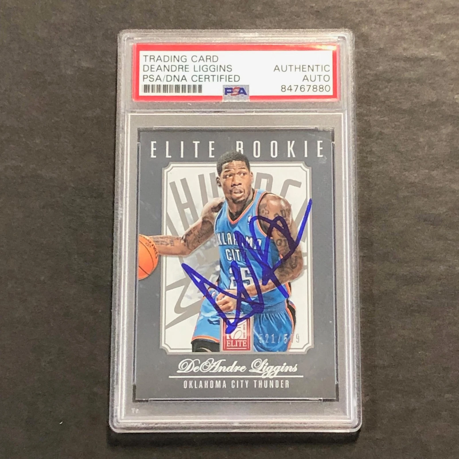 2012-13 Panini Elite #245 DeAndre Liggins Signed Card AUTO PSA Slabbed Thunder