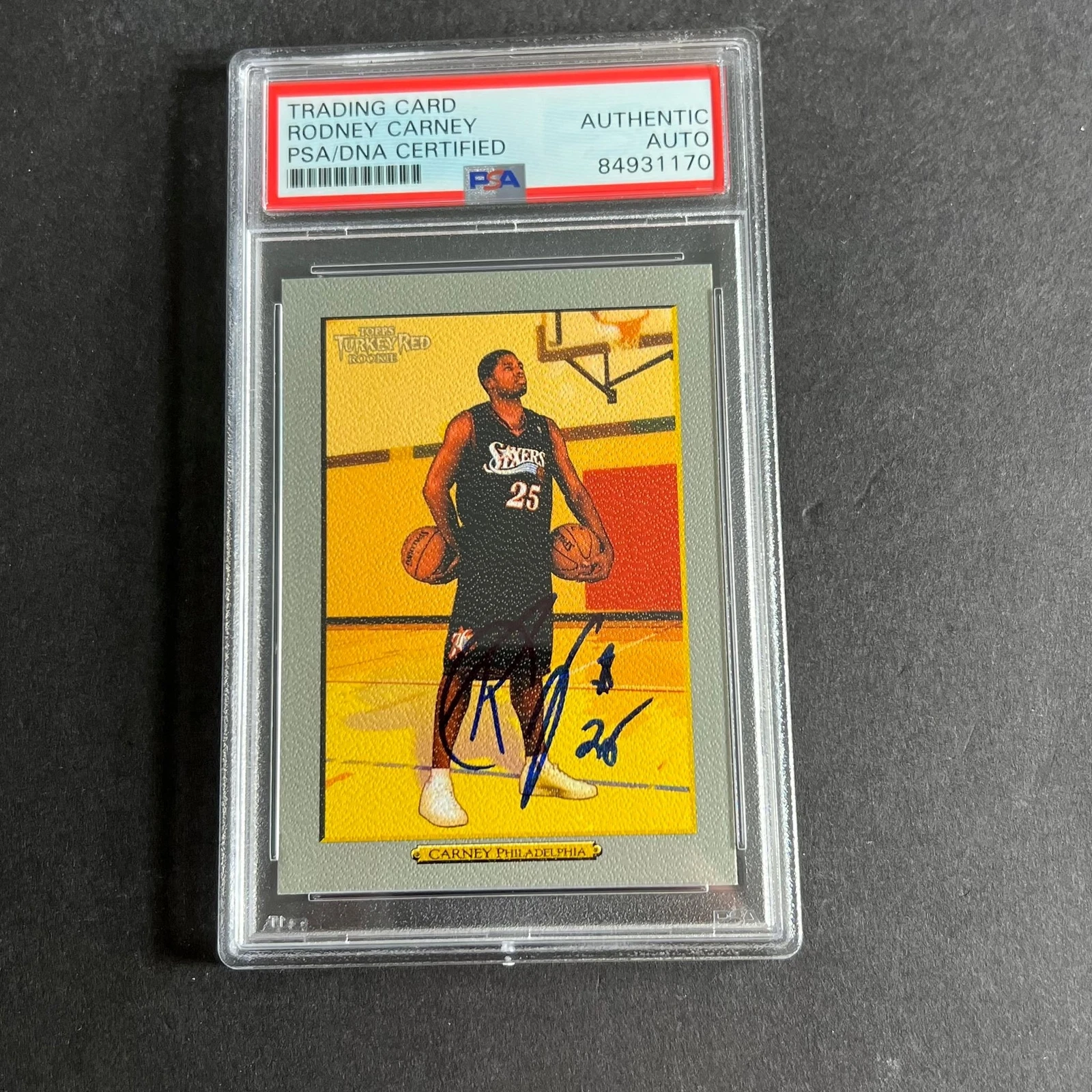 2006-07 Topps #212 Rodney Carney Signed Card AUTO PSA Slabbed 76ers