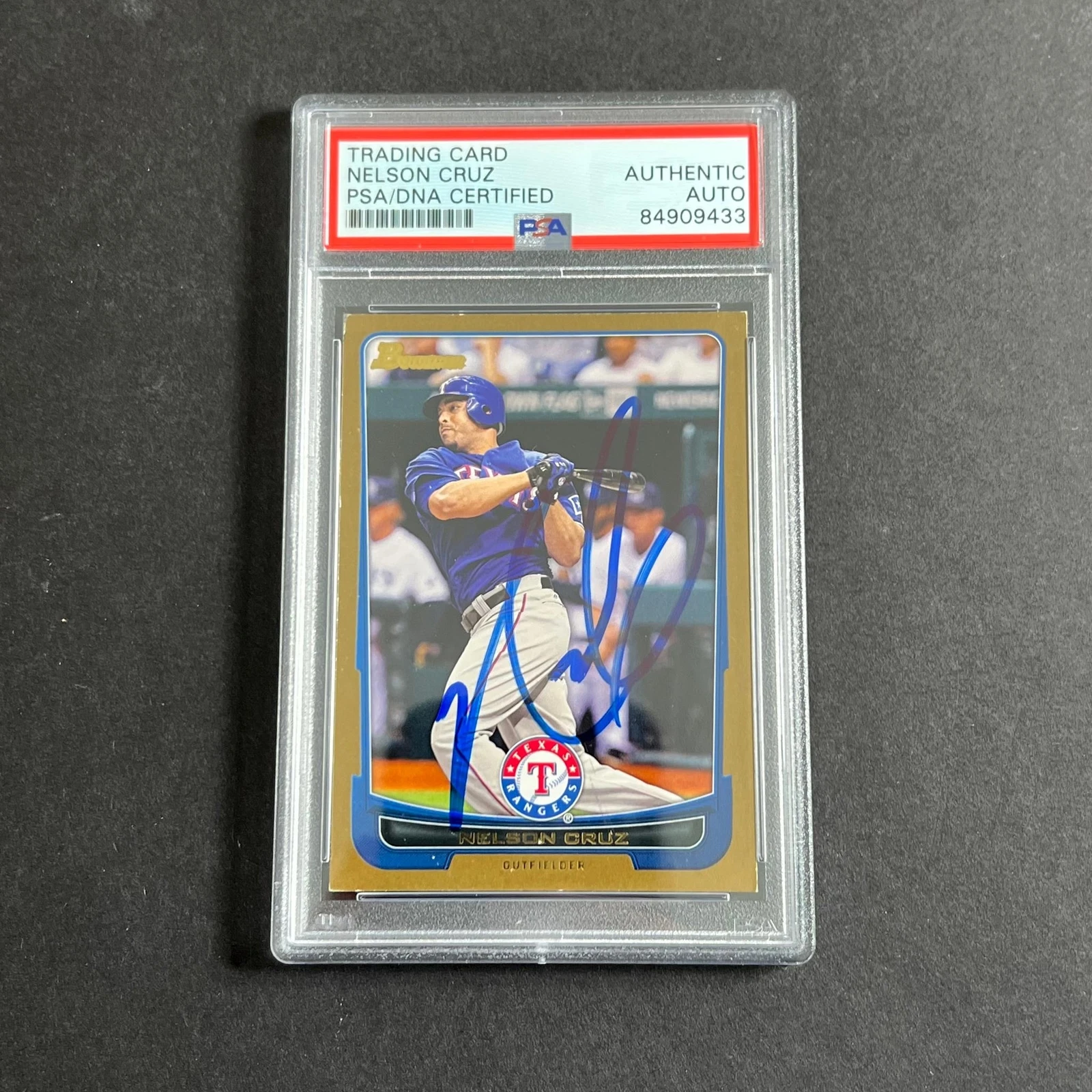 2012 Bowman #10 Nelson Cruz Signed Card AUTO PSA Slabbed Rangers
