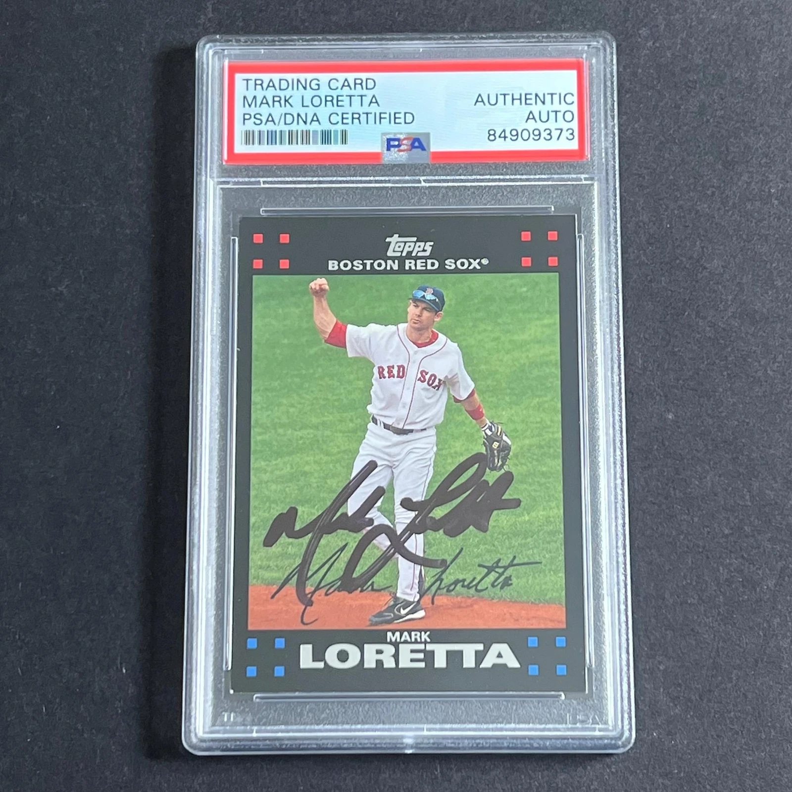 2007 Topps Series 1 #56 Mark Loretta Card PSA Slabbed Auto 10 Red Sox