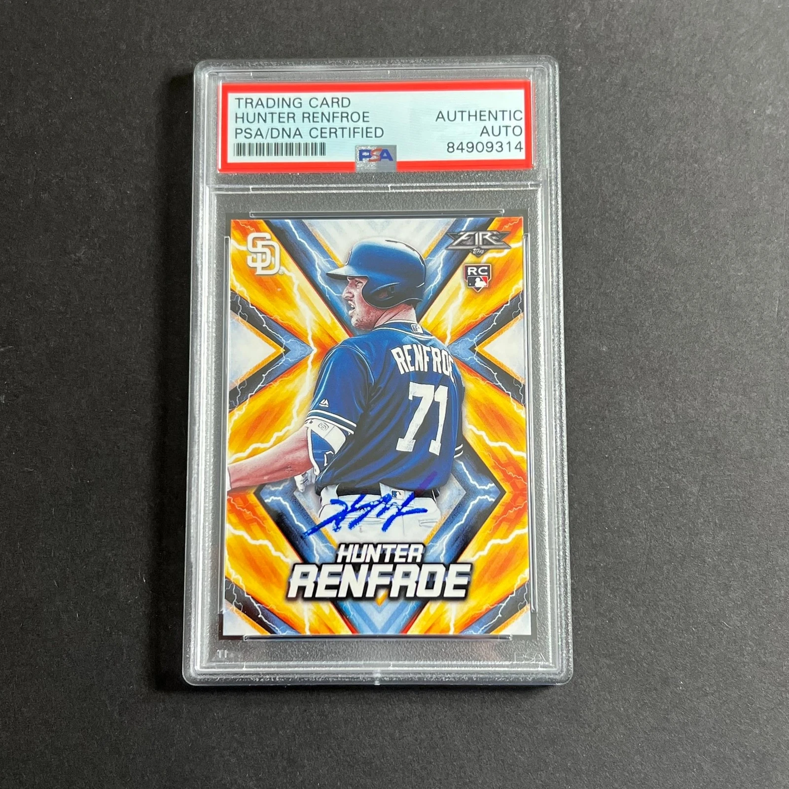 2017 Topps Fire #135 Hunter Renfroe Signed Card PSA Slabbed Auto Padres RC