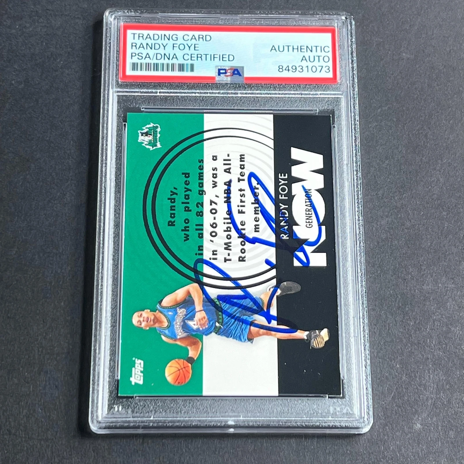 2007-08 Topps Generation Now #GN28 Randy Foye Signed Card AUTO PSA Slabbed Timbe