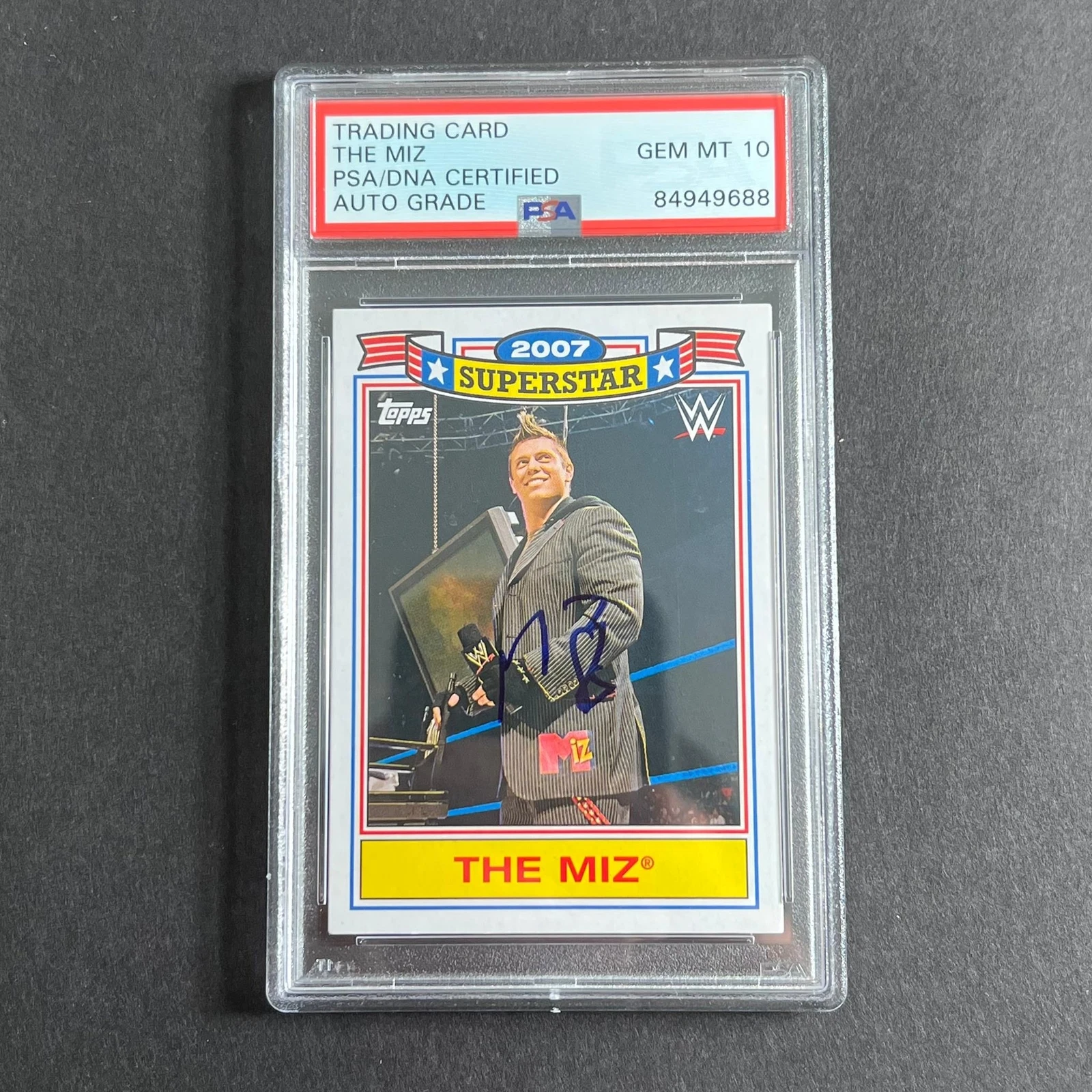 2007 Topps Superstar #TM-4 The Miz Signed Card AUTO 10 PSA Slabbed WWE