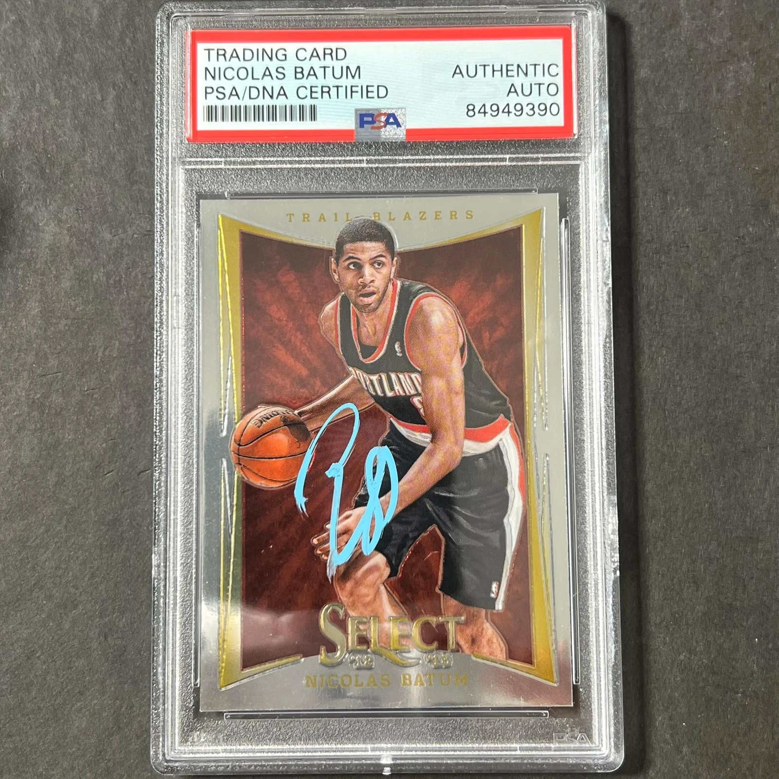 2012-13 Panini Select #103 Nicolas Batum Signed Card AUTO PSA Slabbed Blazers