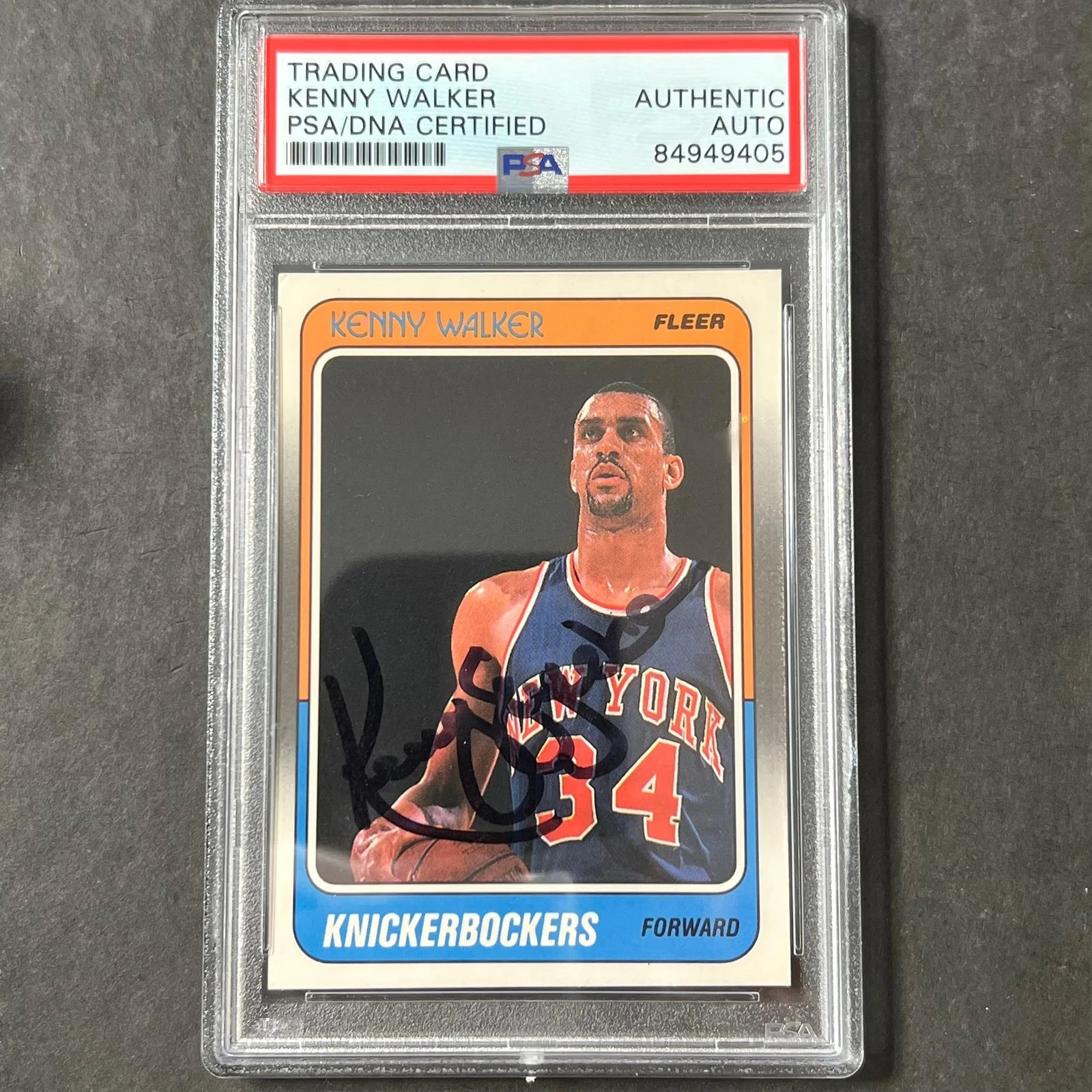 1988-89 Fleer #83 Kenny Walker Signed Card AUTO PSA Slabbed Knicks
