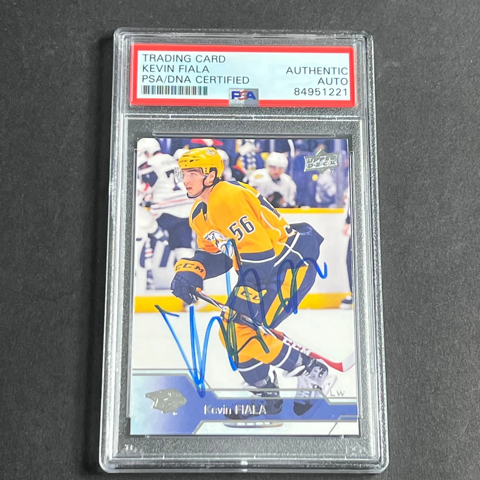 2016-17 Upper Deck #354 Kevin Fiala Signed Card AUTO PSA slabbed Predators