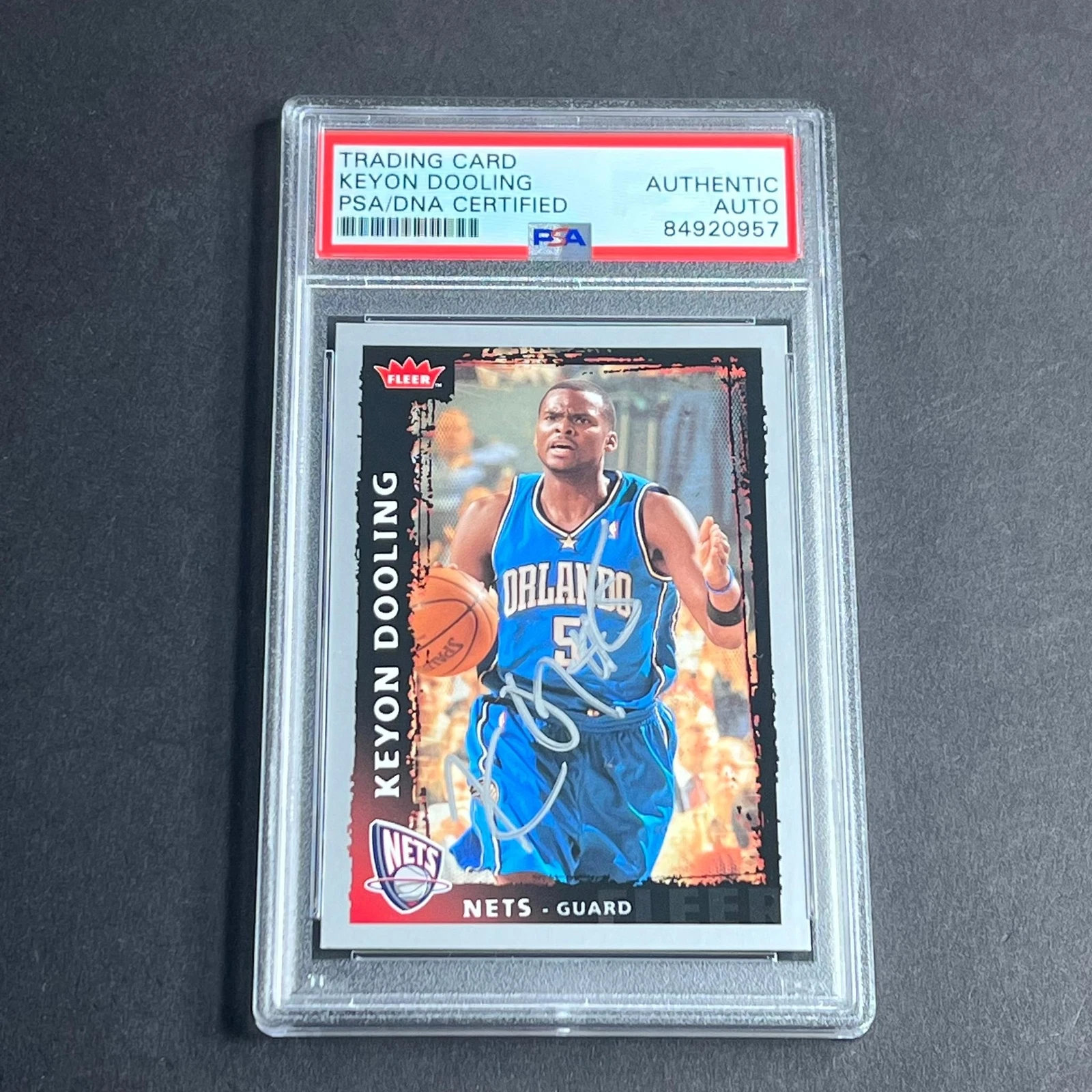 2008-09 NBA Fleer #66 Keyon Dooling Signed Card AUTO PSA Slabbed Nets