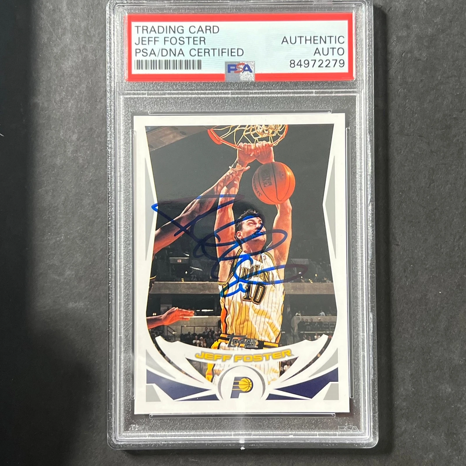2004-05 Topps #98 Jeff Foster Signed Card AUTO PSA Slabbed Pacers