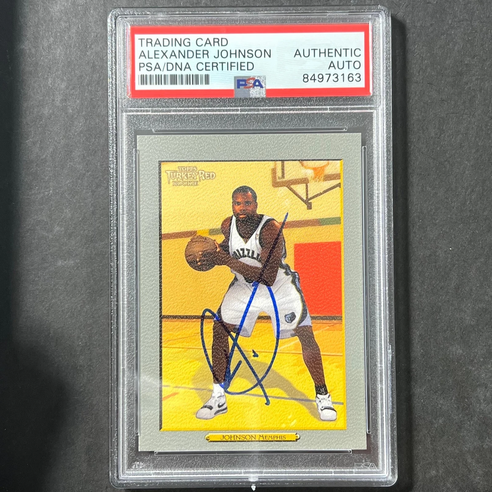 2006-07 Topps Turkey Red #206 Alexander Johnson Signed Card AUTO PSA Slabbed Gri