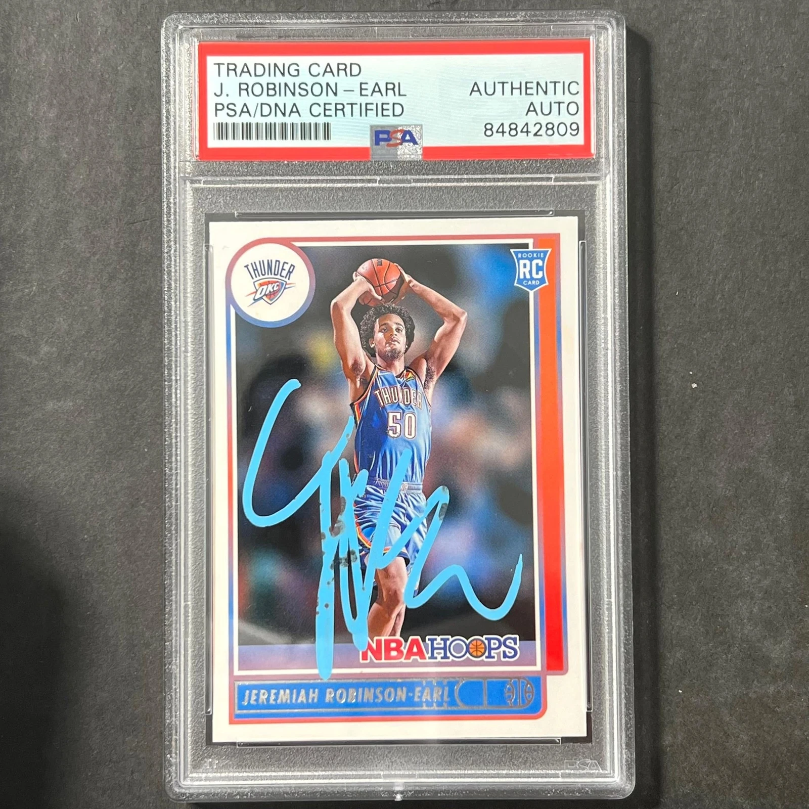 2021-22 Panini Hoops #225 Jeremiah Robinson-Earl Signed Card AUTO PSA Slabbed Th
