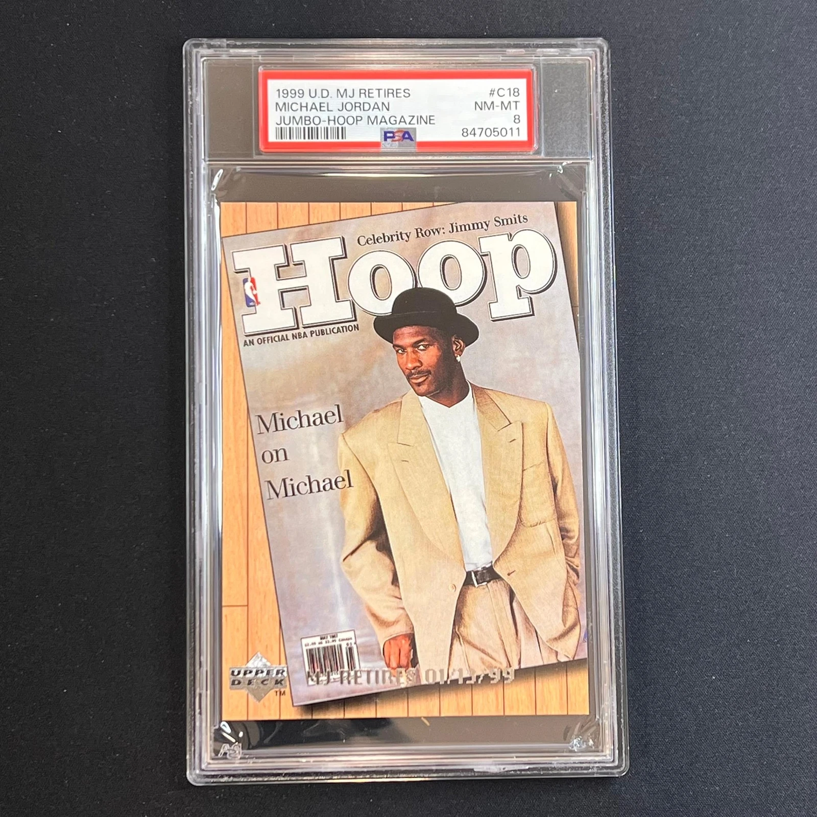1999 Upper Deck MJ Retires Jumbo-Hoop Magazine #C18 Michael Jordan PSA NM MT 8 B