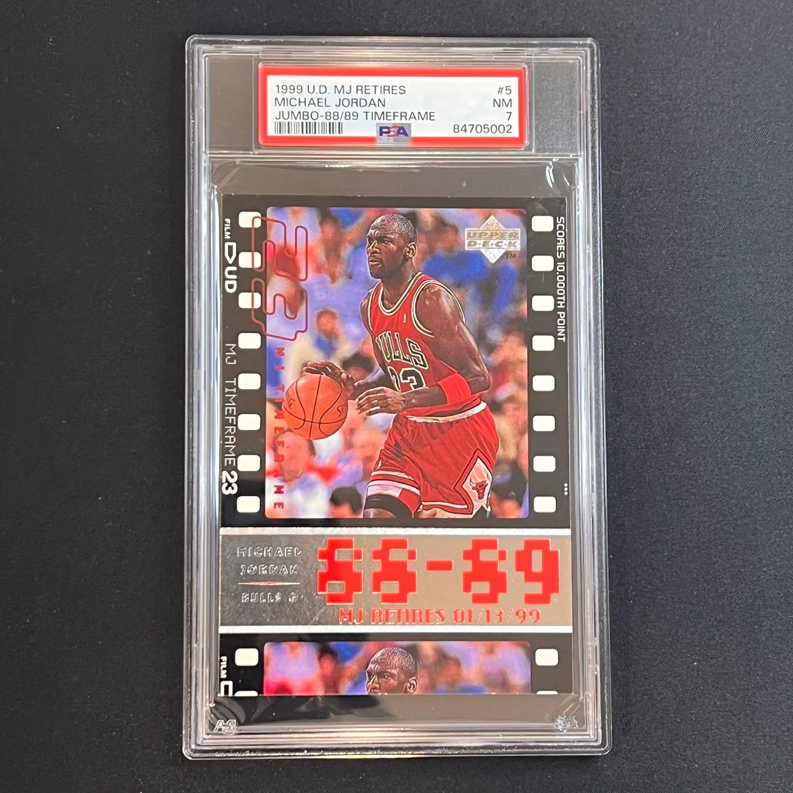 1999 Upper Deck MJ Retires Jumbo-88/89 Timeframe #5 Michael Jordan PSA NM 7 Bull