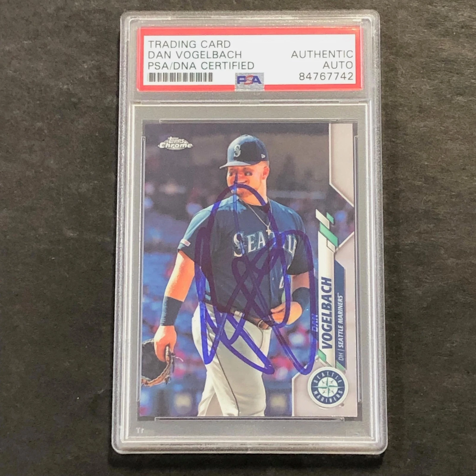 2020 Topps Chrome #30 Dan Vogelbach Signed Card AUTO PSA Slabbed Mariners