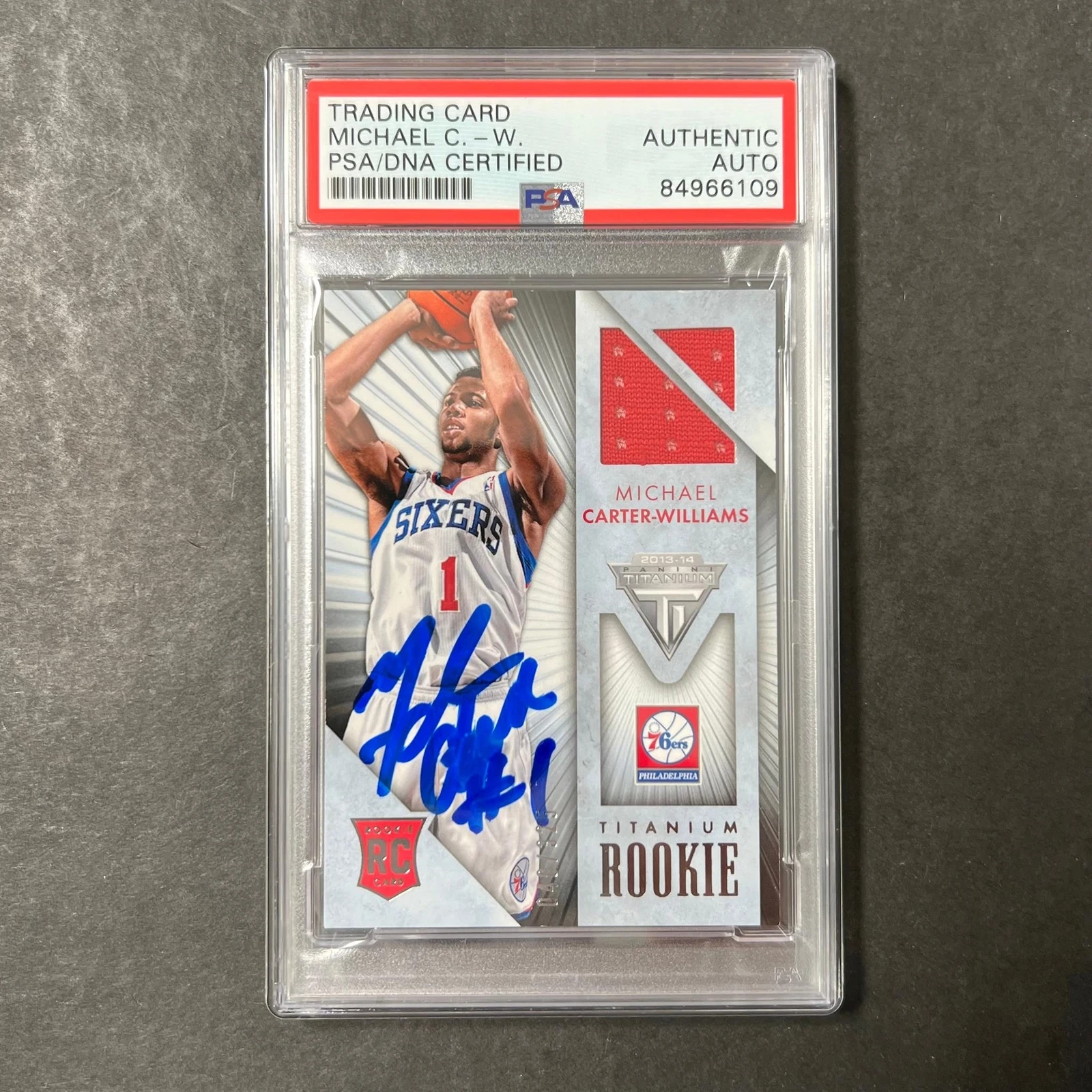 2013-14 Panini Titanium #71 Michael Carter-Williams Signed Card AUTO PSA Slabbed