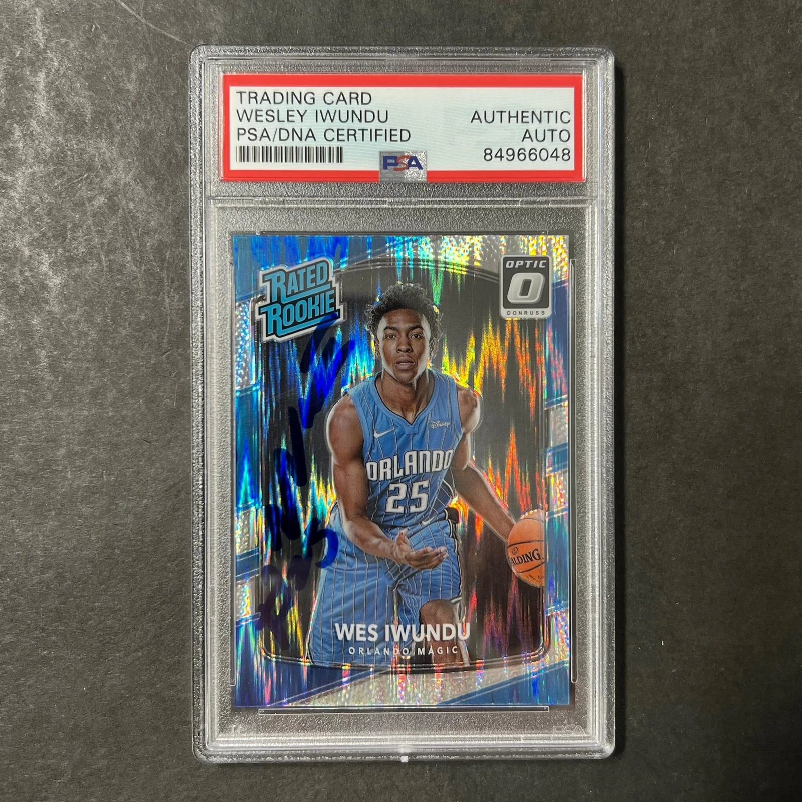 2017 Donruss Optic Rated Rookie #168 Wes Iwundu Signed Card AUTO PSA/DNA Slabbed
