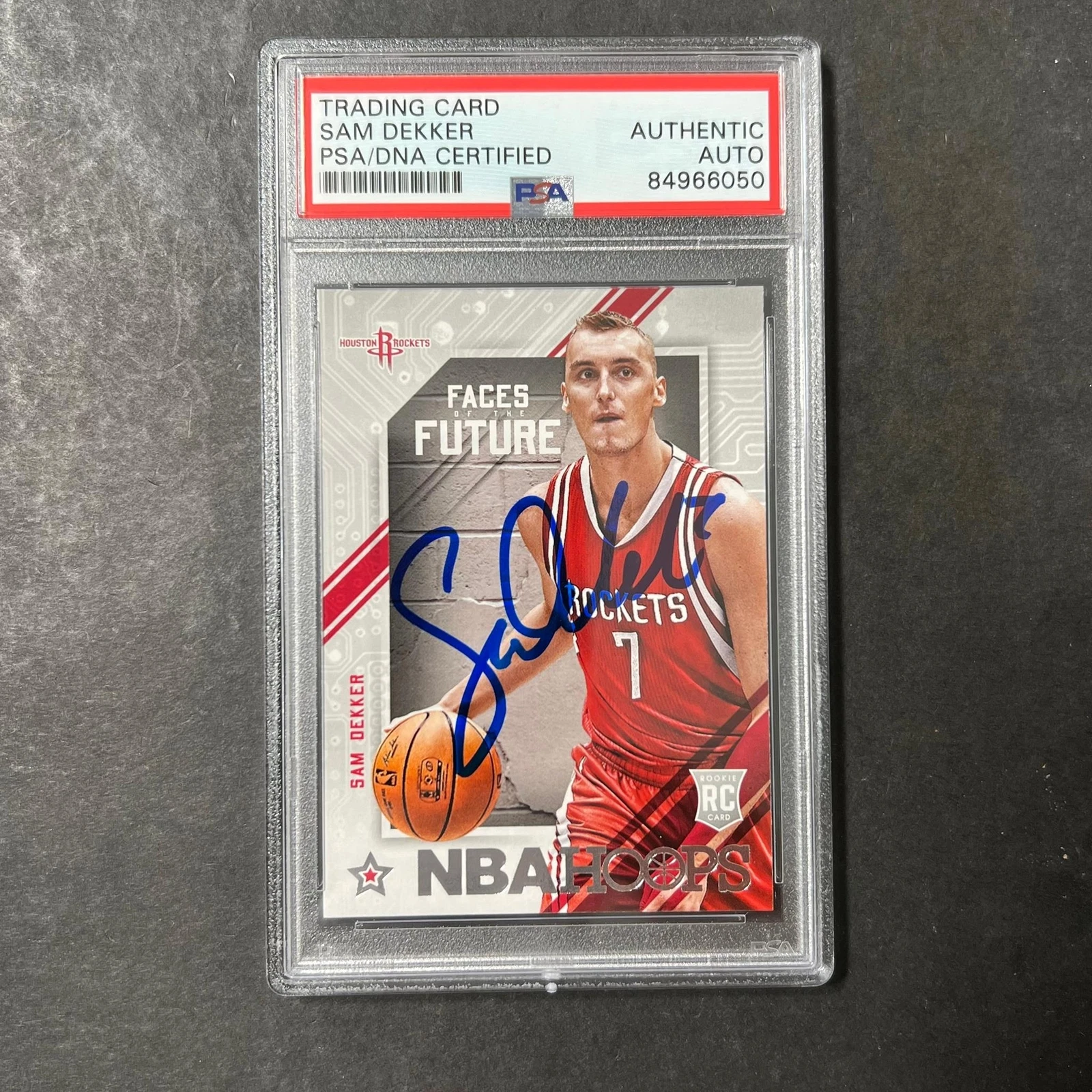 2015-16 NBA Hoops Faces of the Future #8 Sam Dekker Signed Card AUTO PSA Slabbed
