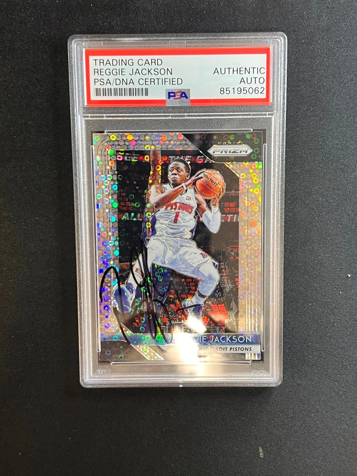 2018-19 Panini Prizm #142 Reggie Jackson Signed Card AUTO PSA Slabbed Pistons