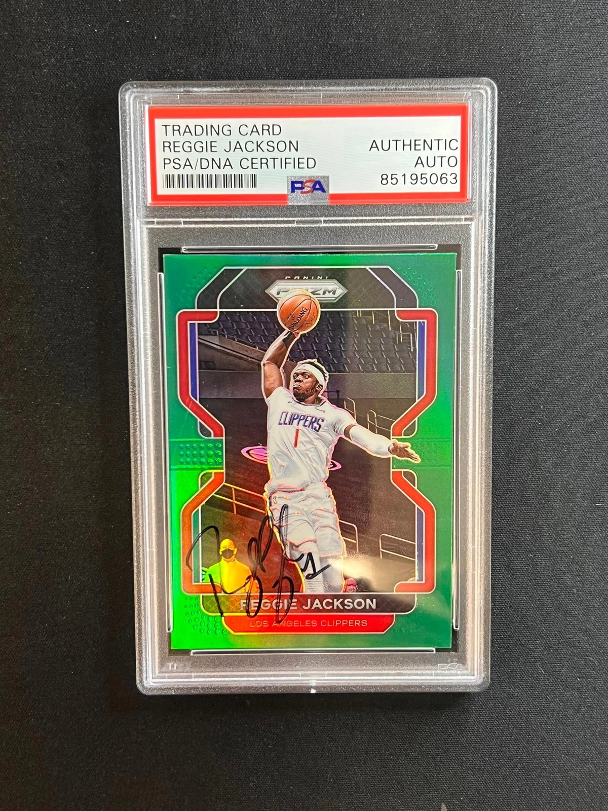 2020-21 Panini Prizm #213 Reggie Jackson Signed Card AUTO PSA Slabbed Pistons
