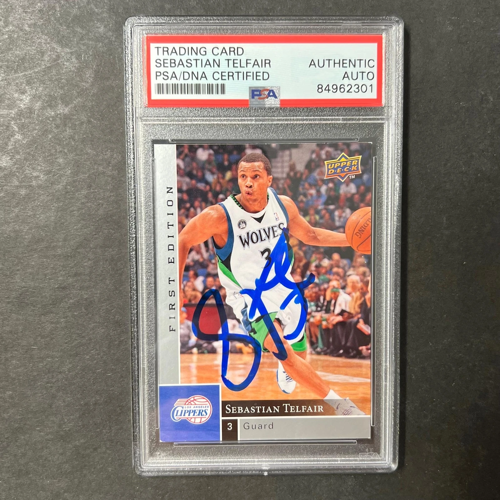 2009-10 Upper Deck First Edition #96 Sebastian Telfair Signed Card AUTO PSA/DNA