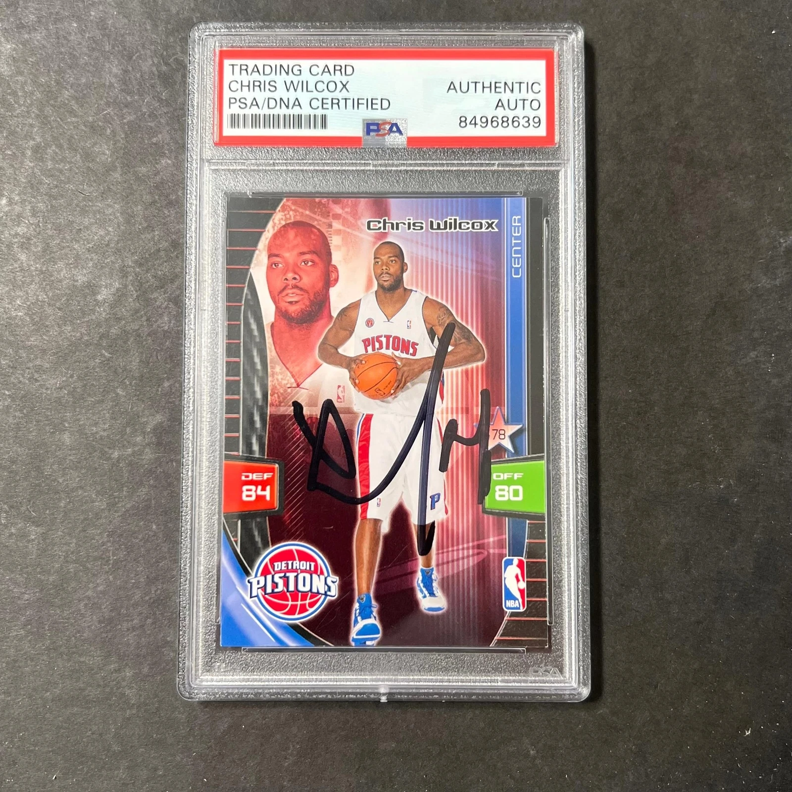 2009 Panini Adrenalyn Chris Wilcox Signed Card AUTO PSA Slabbed Pistons