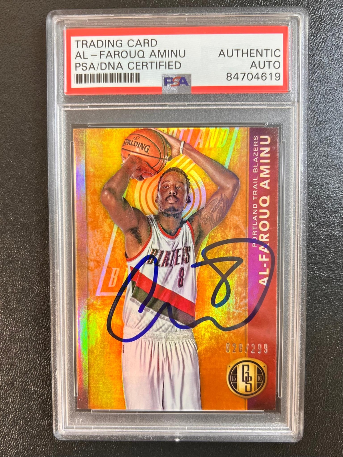 2015-16 Panini Gold Standard #125 Al-Farouq Aminu Signed Card AUTO PSA Slabbed T